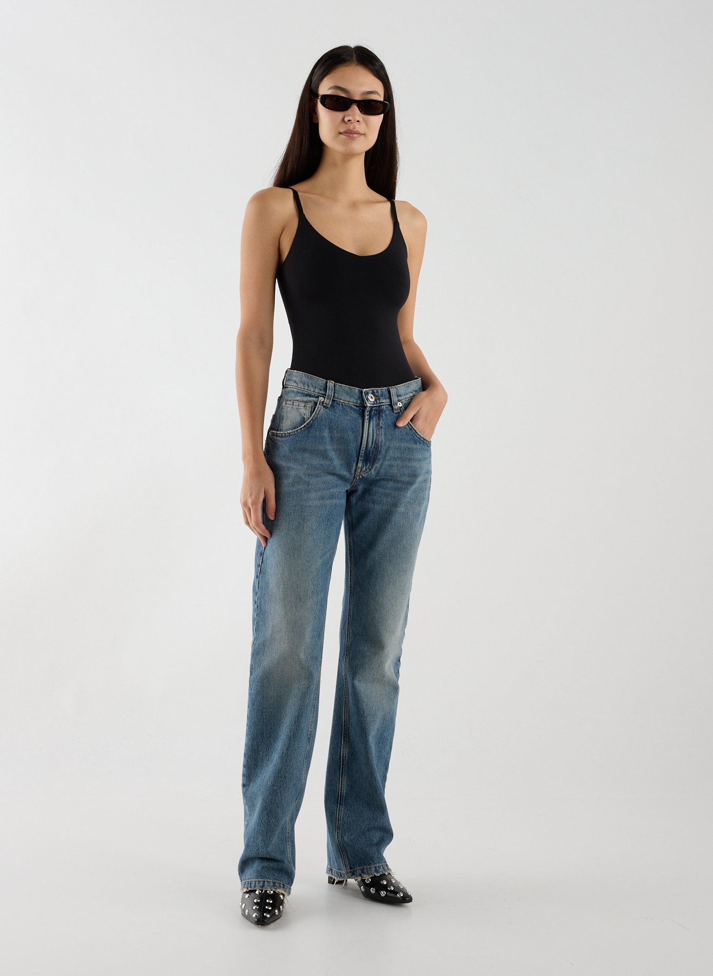 Straight cotton jeans BLUMARINE Blue