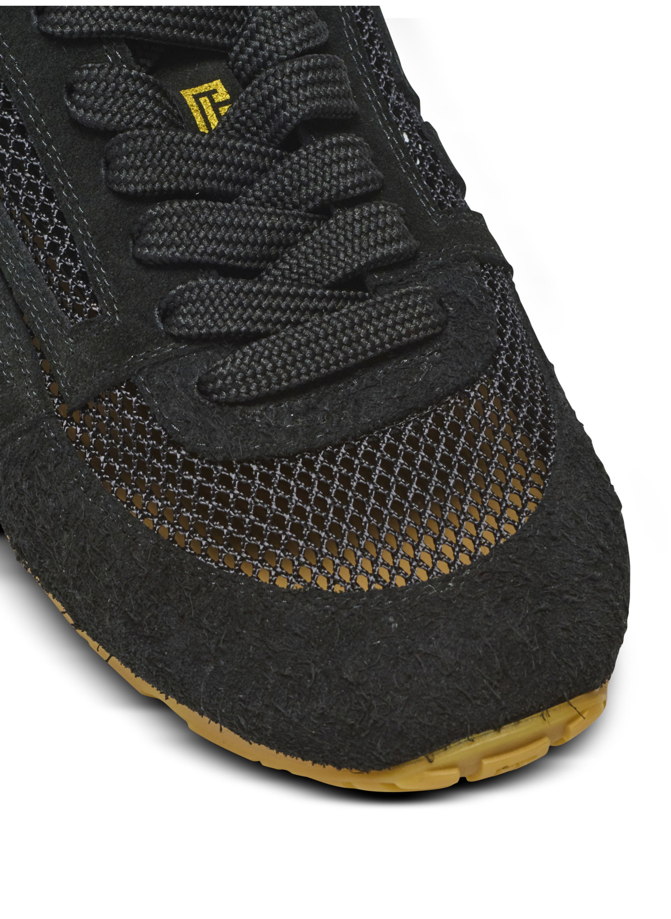 Baskets racer 45 en cuir de veau, daim et nylon BALMAIN Noir