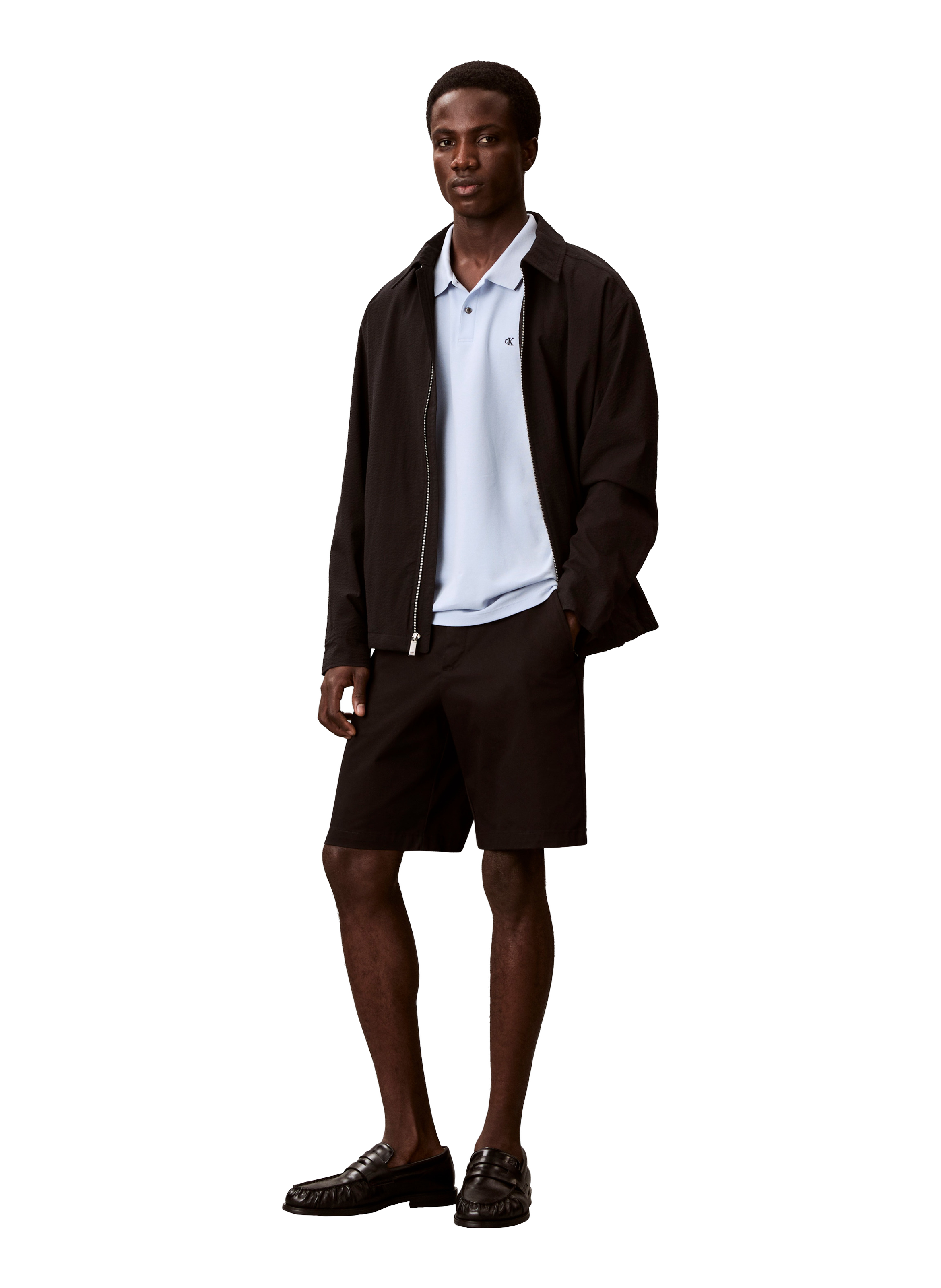 Polo à manches courtes en coton CALVIN KLEIN Bleu