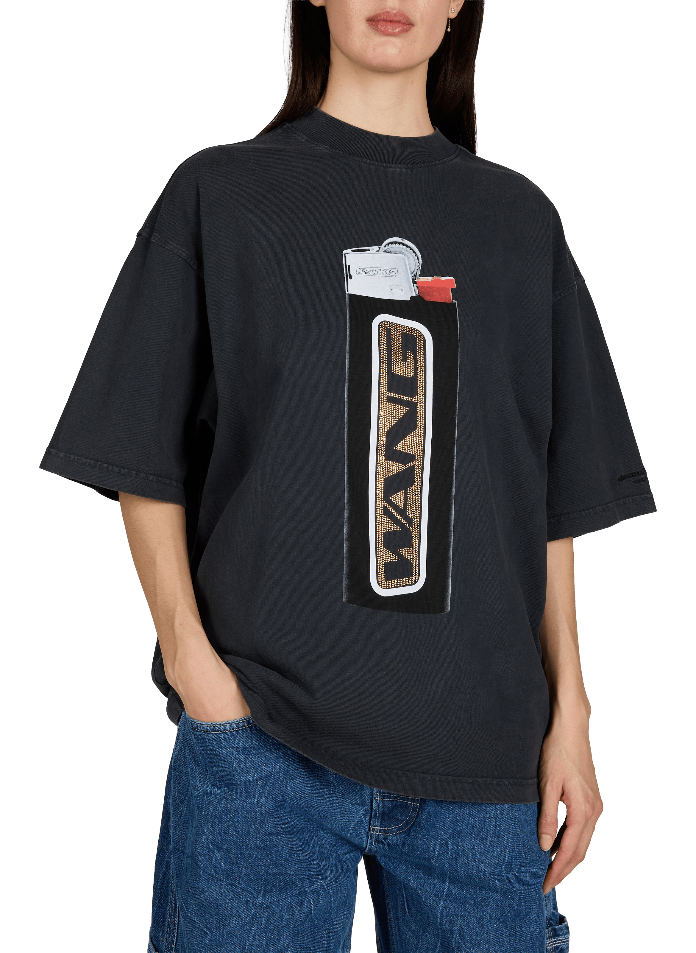 Chemise en lin et coton ALEXANDER WANG Noir