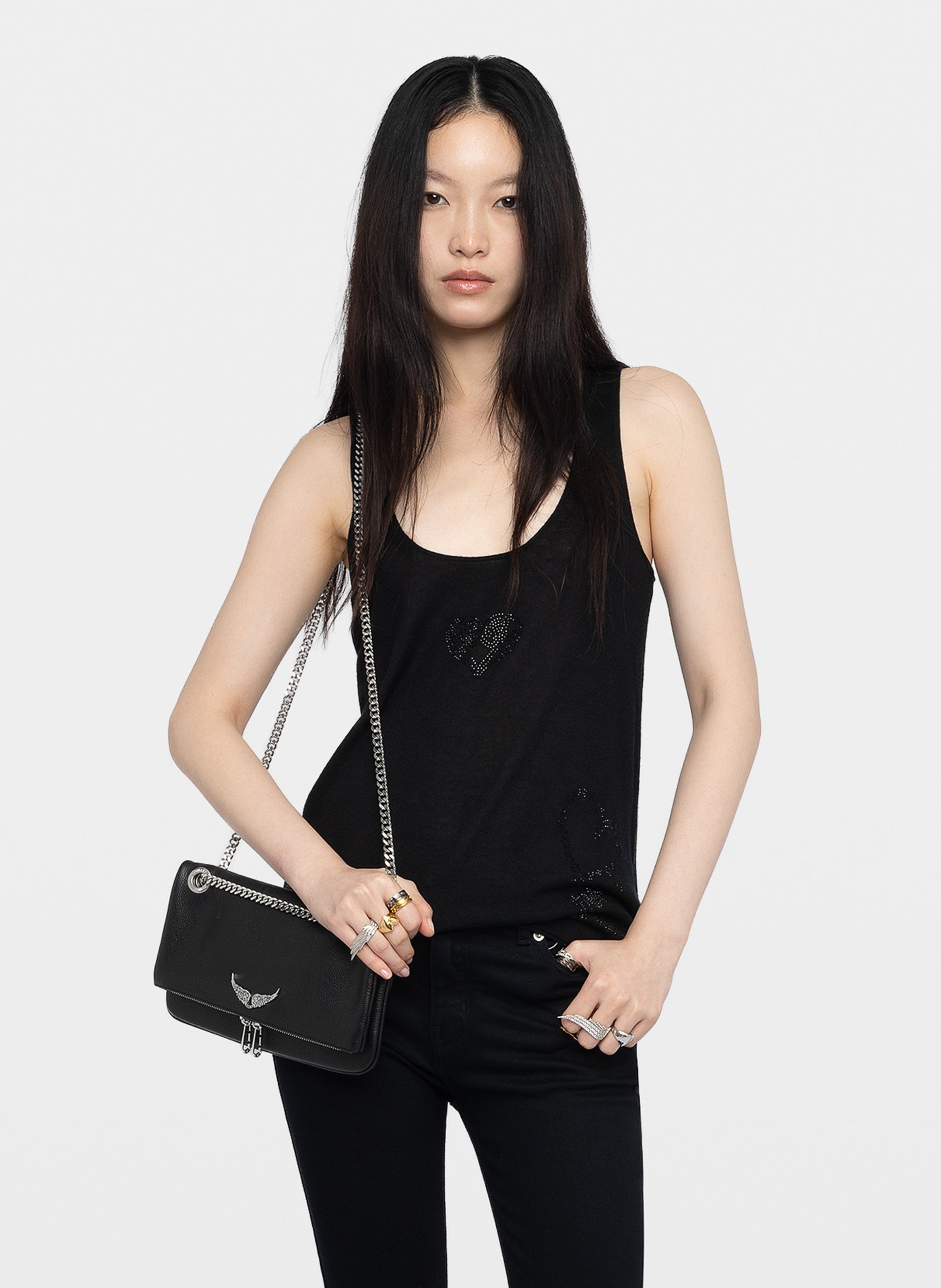 Débardeur col rond en cachemire lee ZADIG&VOLTAIRE Noir