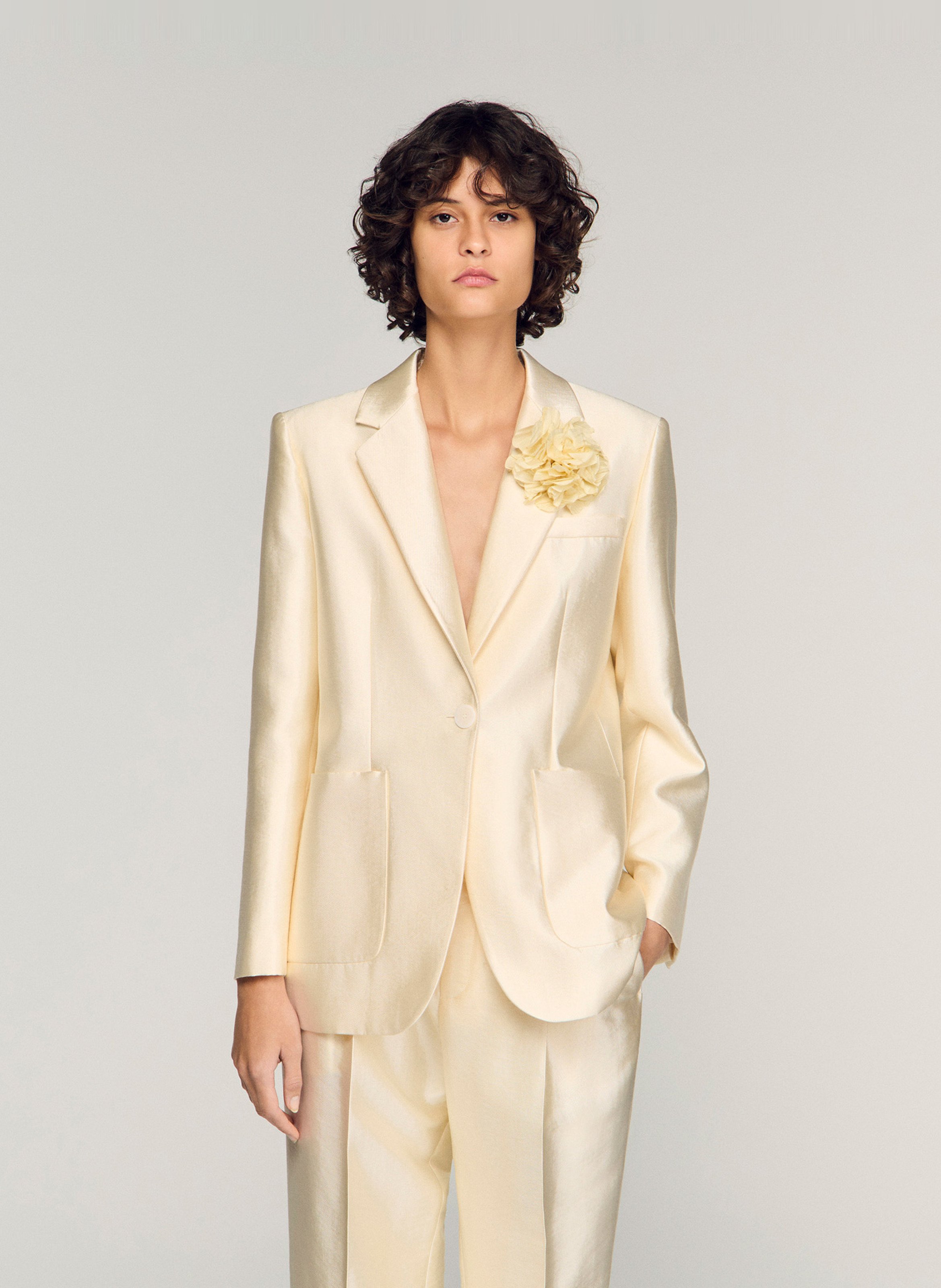 Veste de tailleur ajustée SANDRO Beige