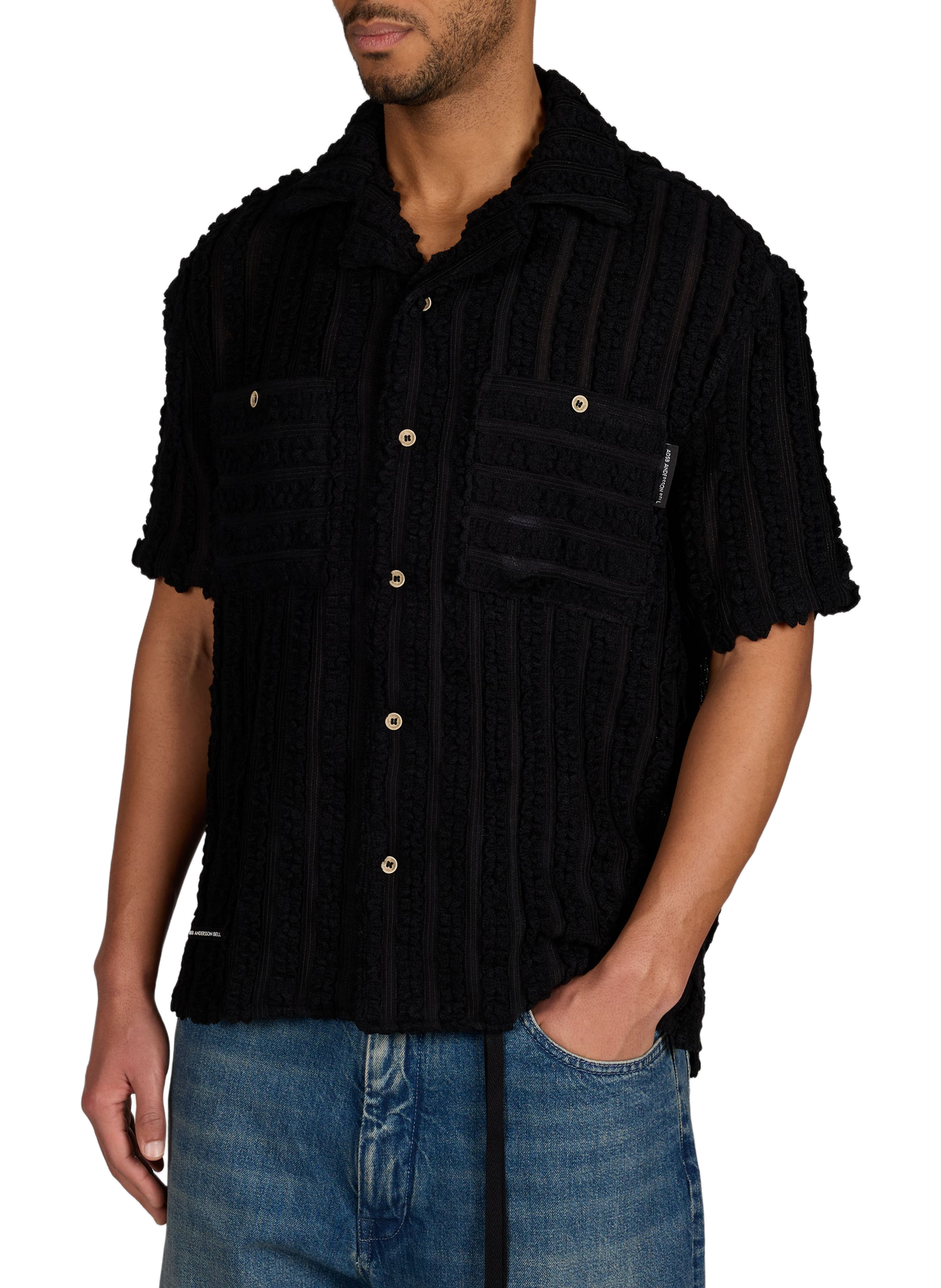 Short-sleeved knit shirt ANDERSSON BELL Black