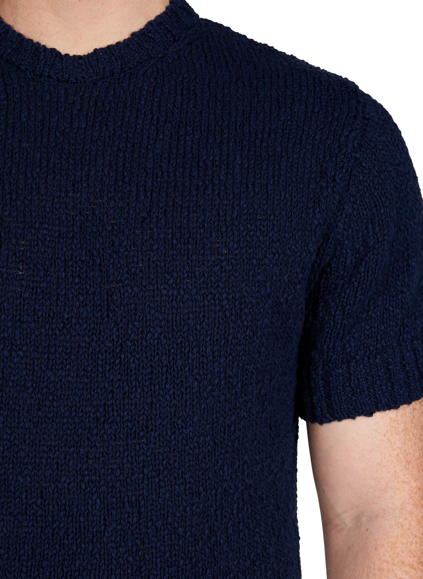 Short-sleeved cotton knit sweater ARTE ANTWERP Blue