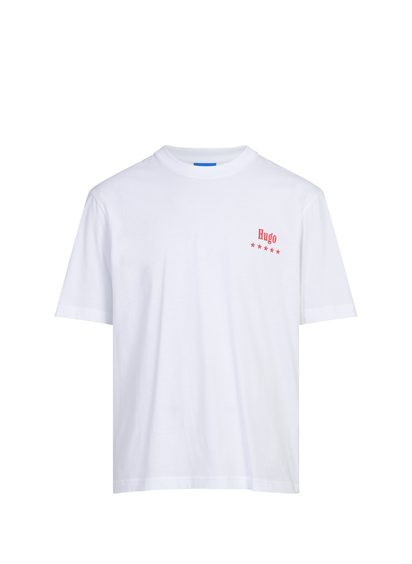 Straight printed logo t-shirt HUGO BLUE White