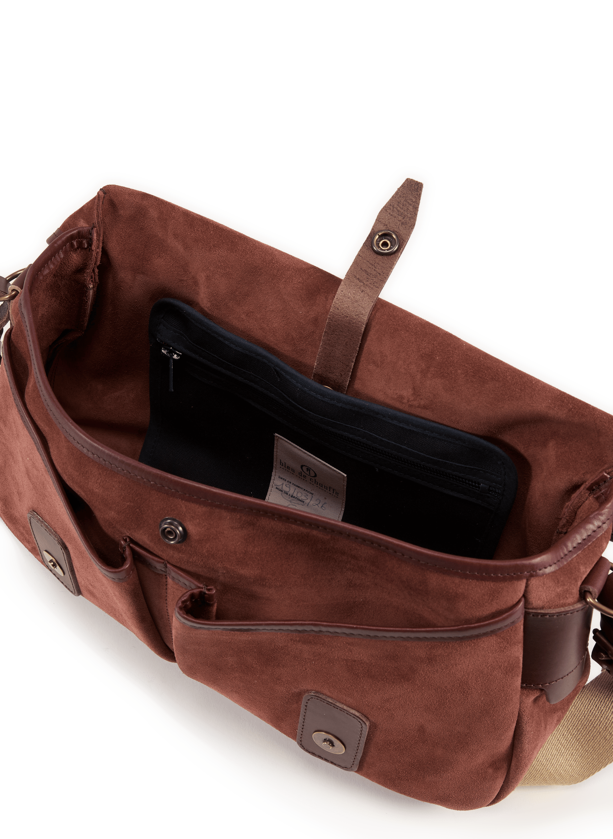 Sac Musette du Pêcheur S en cuir BLEU DE CHAUFFE Violet