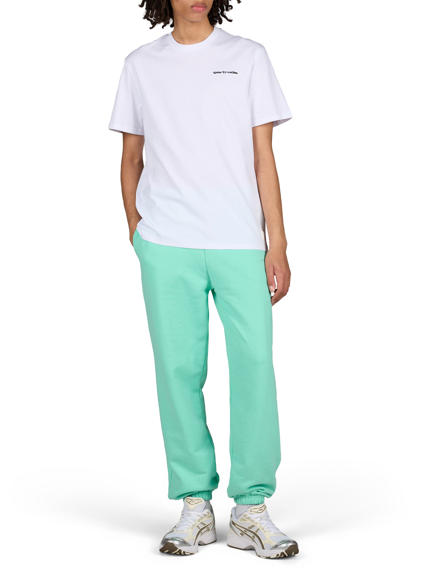 Contrast print cotton T-shirt GERTRUDE ET GASTON White