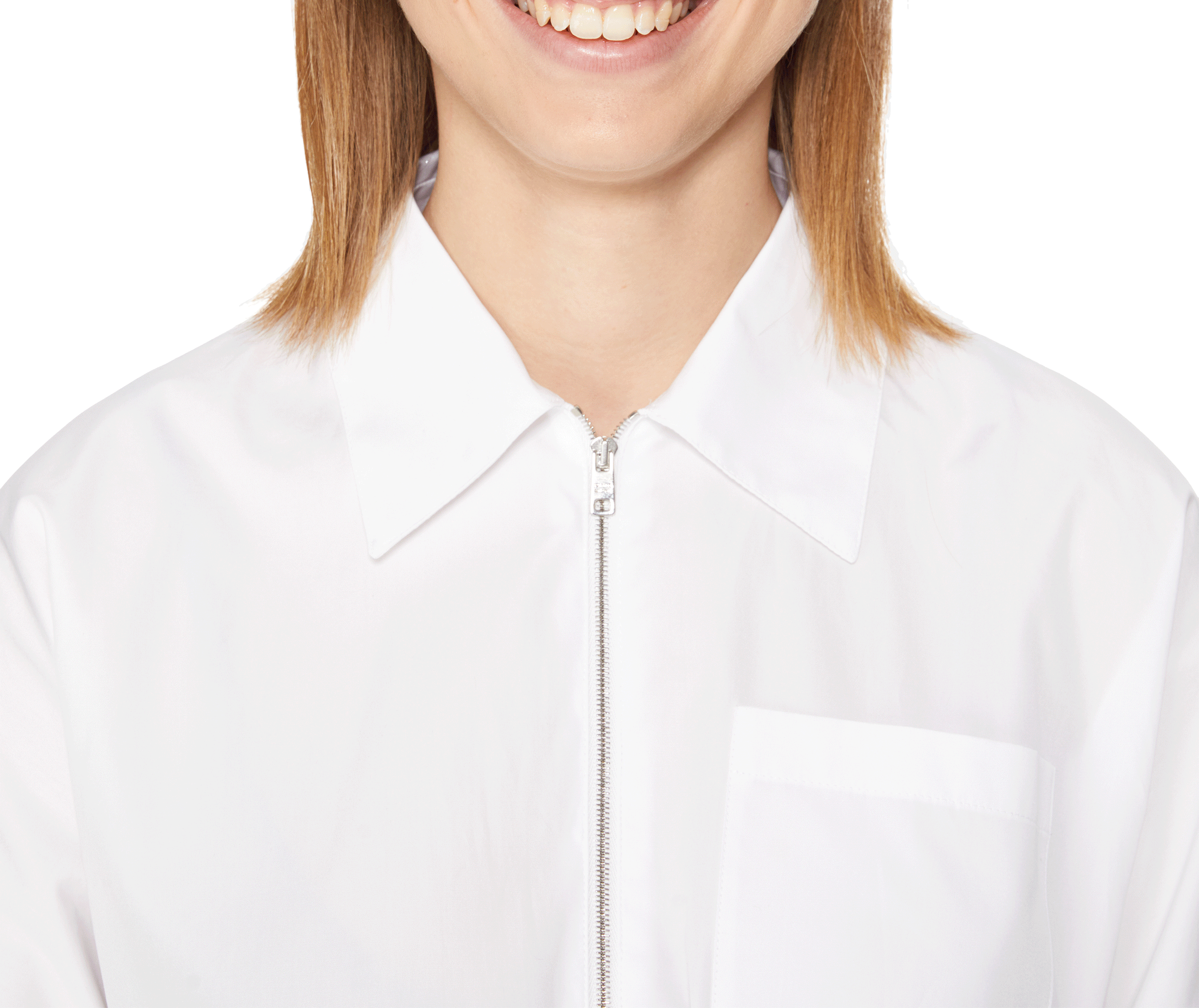 Stretch cotton poplin dress PRADA White