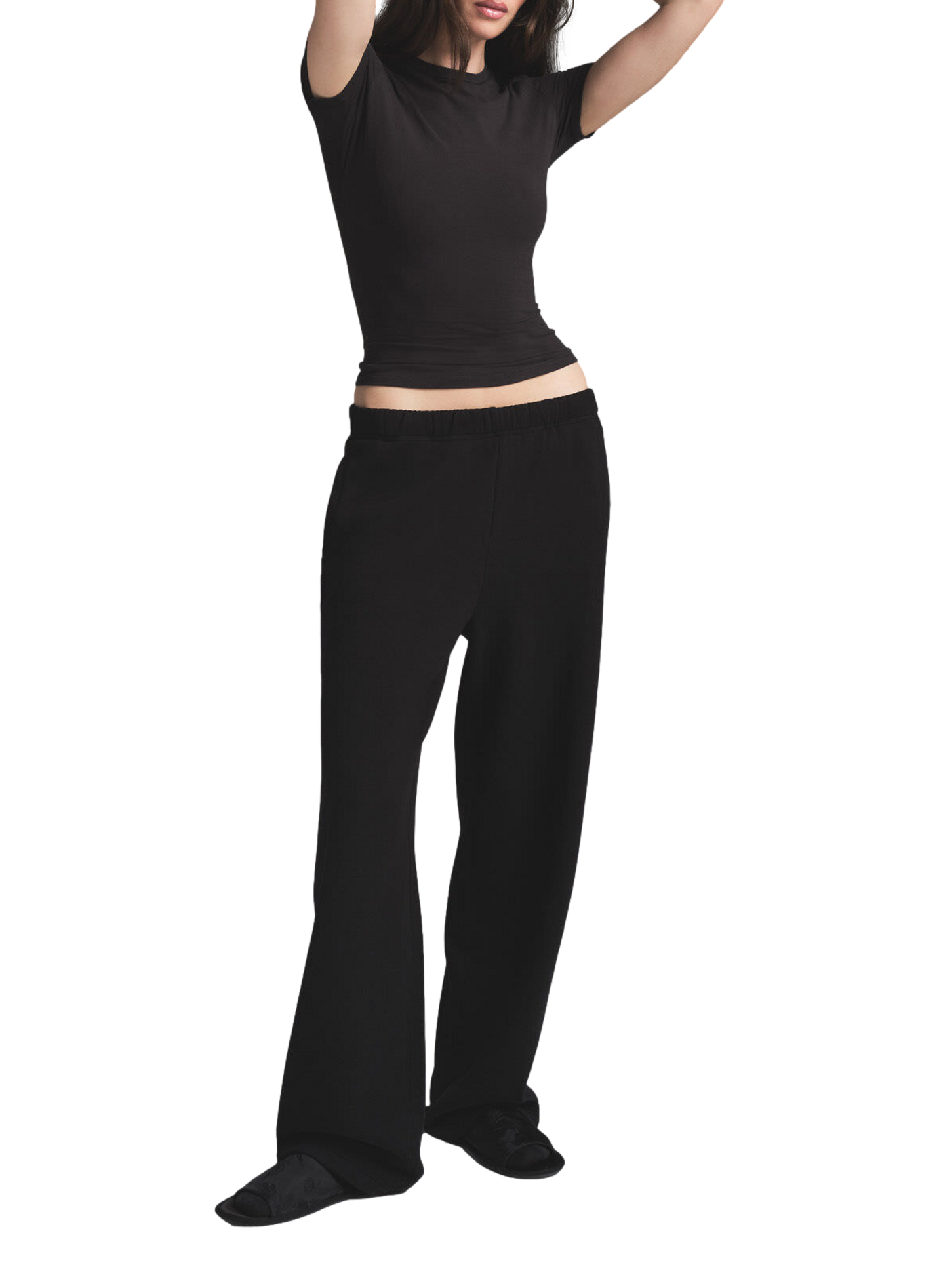 Pantaloni da tuta in misto cotone SKIMS Nero