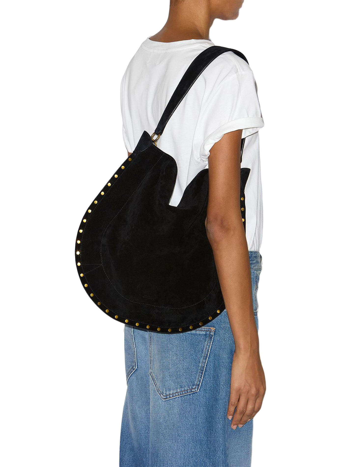 Oskan Hobo shoulder bag in soft calf leather ISABEL MARANT Black