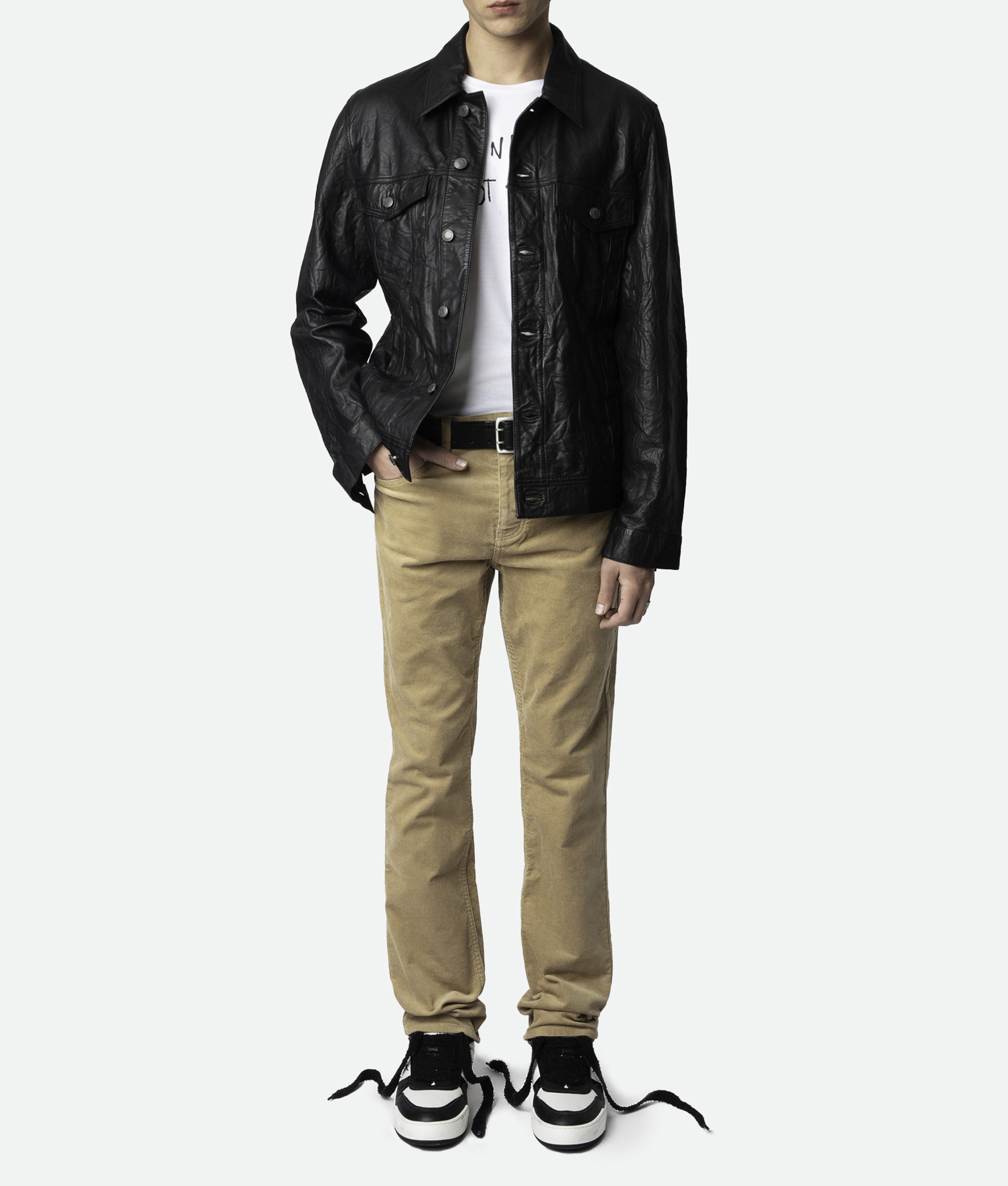 Pantalon ajustée en coton mélangé steeve ZADIG&VOLTAIRE Beige