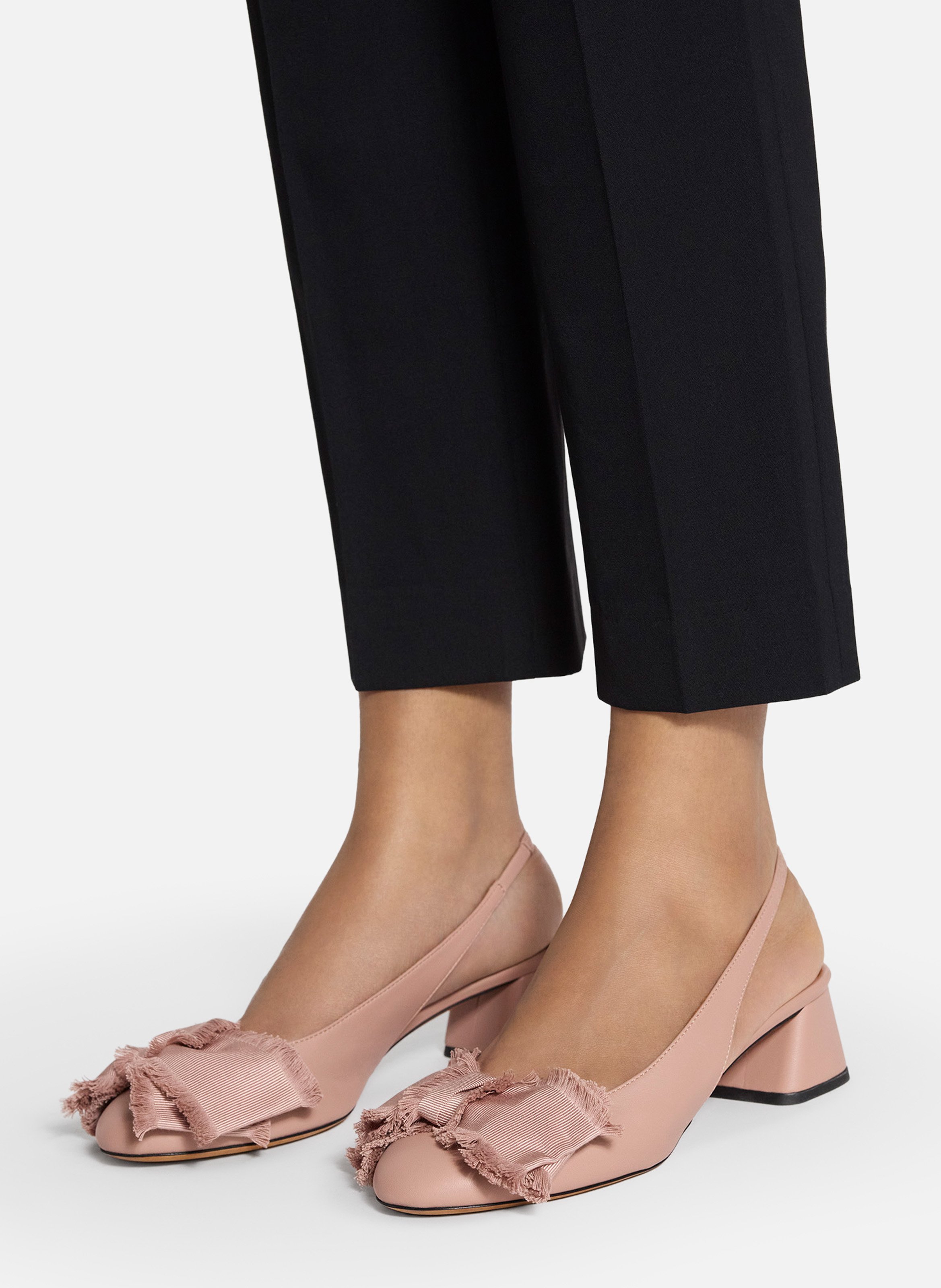 Slingback à talons ballerine en cuir LANVIN Rose