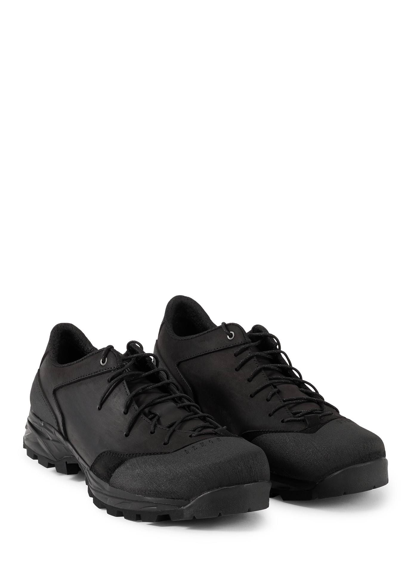 Kresta sneakers with reinforced mixed leather toe. DEMON FOOTWEAR Black