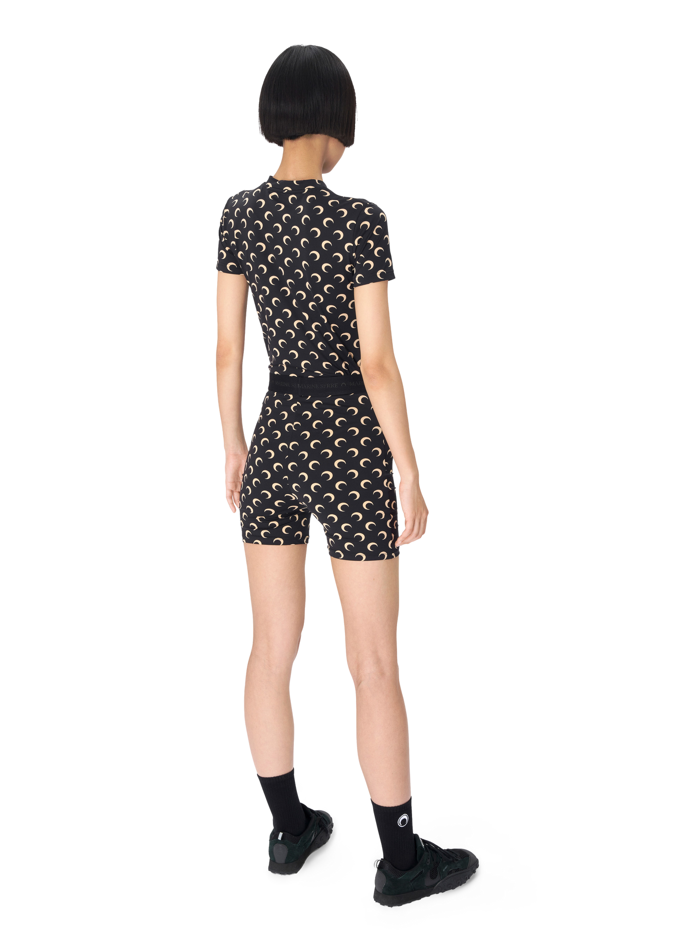 Moon printed jersey mini shorts MARINE SERRE Black