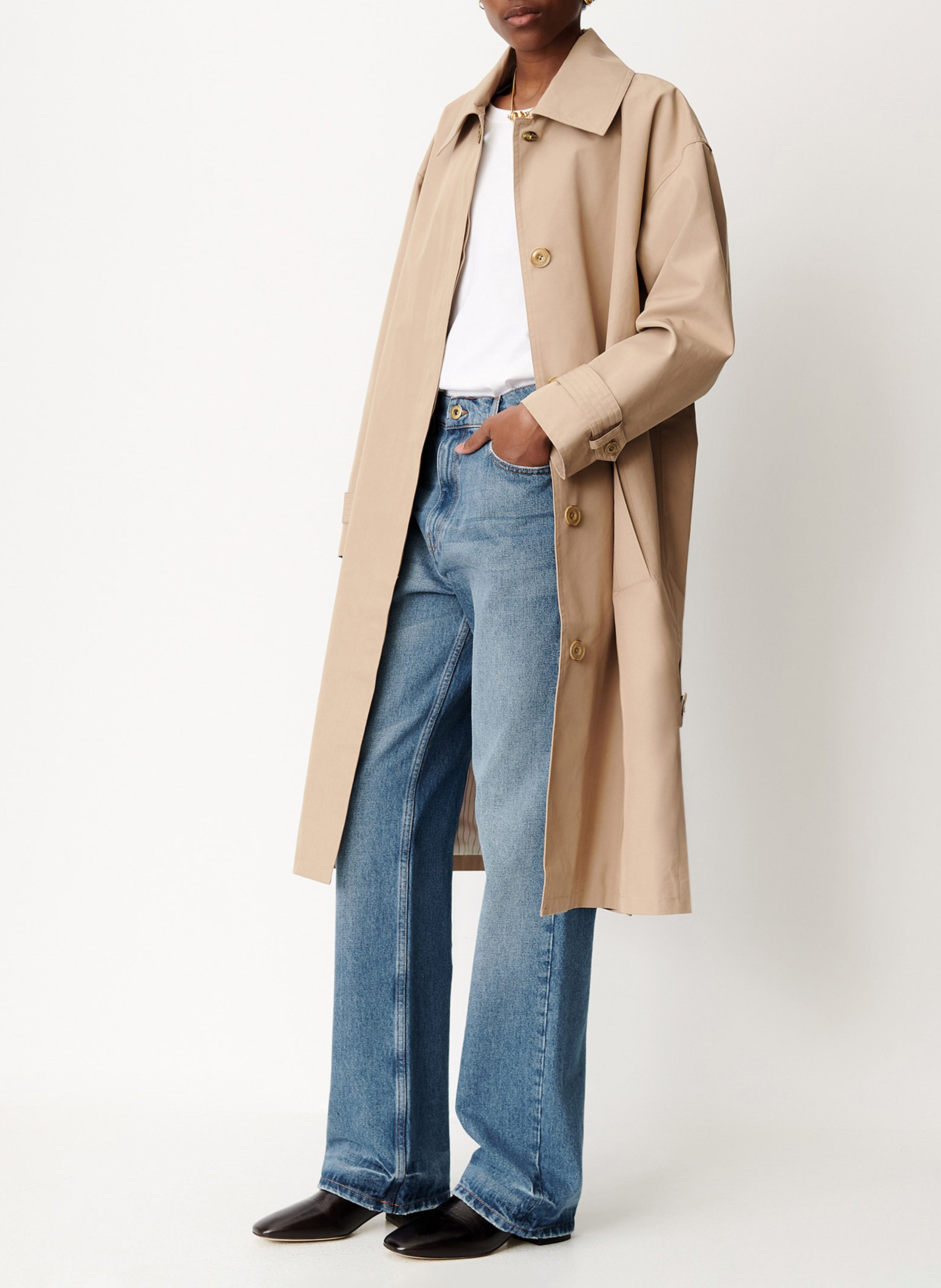 Trench long en coton mélangé trenchliss SESSUN Beige