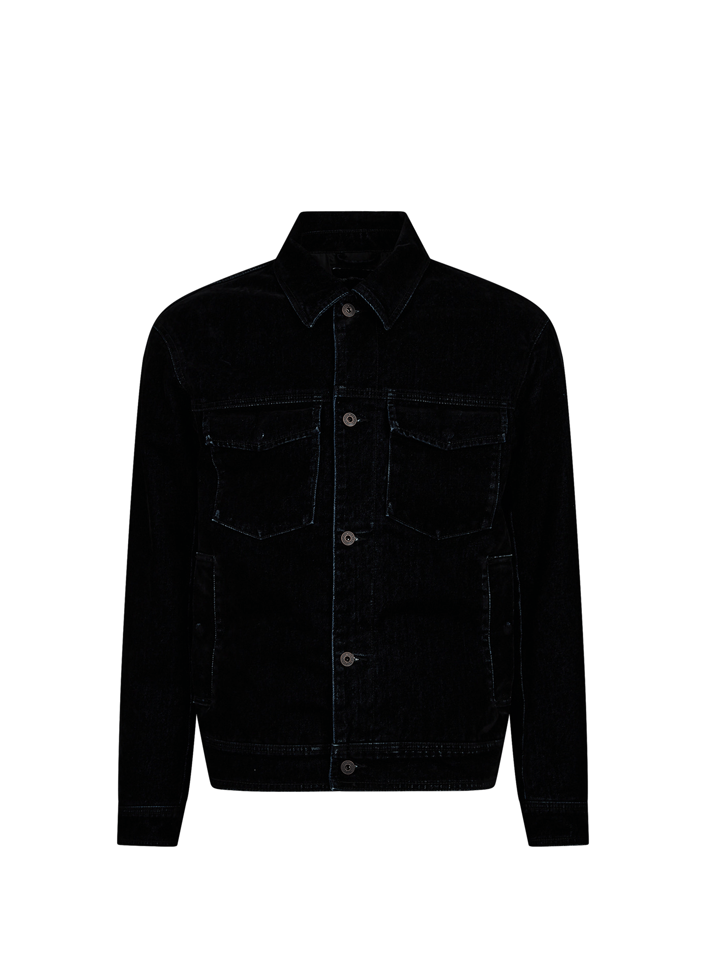 Cotton velvet effect denim jacket EMPORIO ARMANI Black