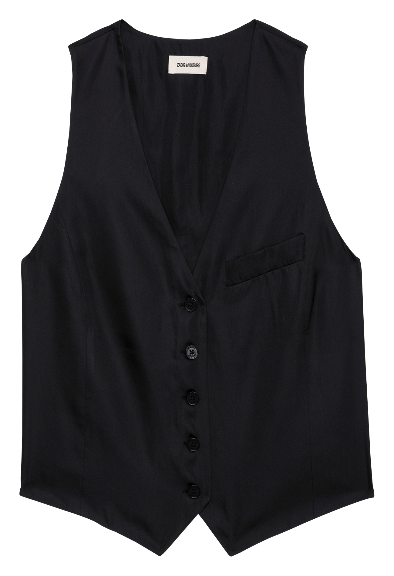 Gilet de costume col v en satin emaux ZADIG&VOLTAIRE Noir