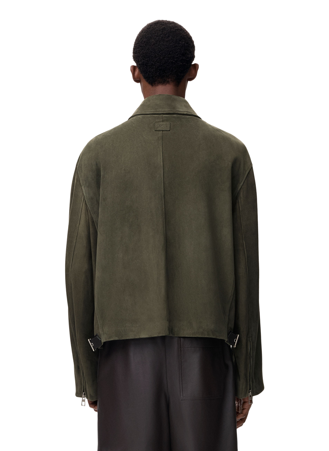 Zip-up jacket in suede lamb LOEWE Green