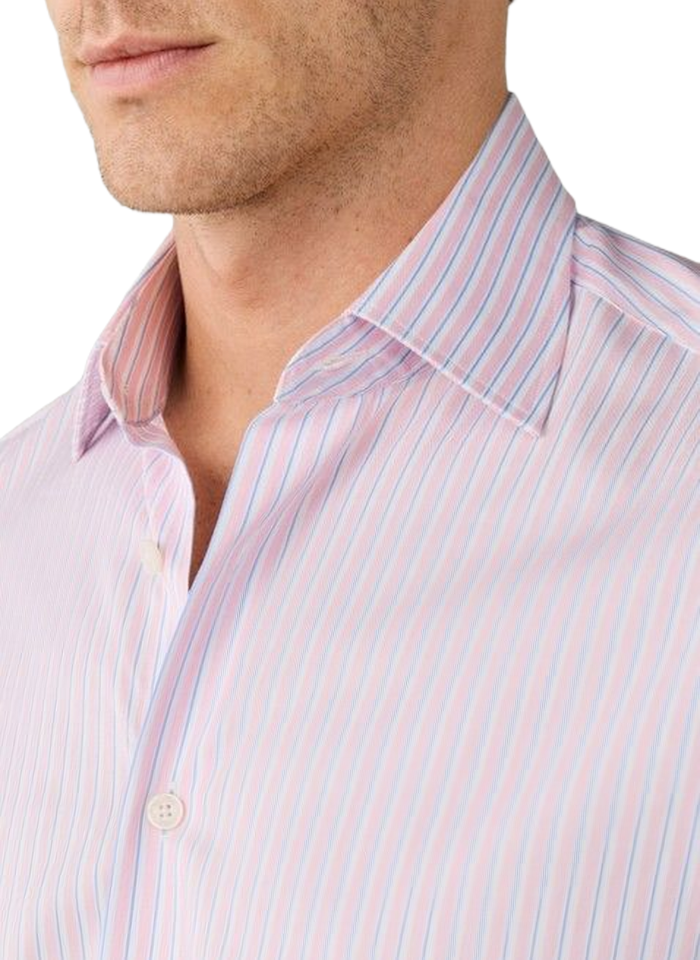 Gerade geschnittenes Hemd mit klassischem Streifenmuster aus Baumwolle HACKETT Rosa
