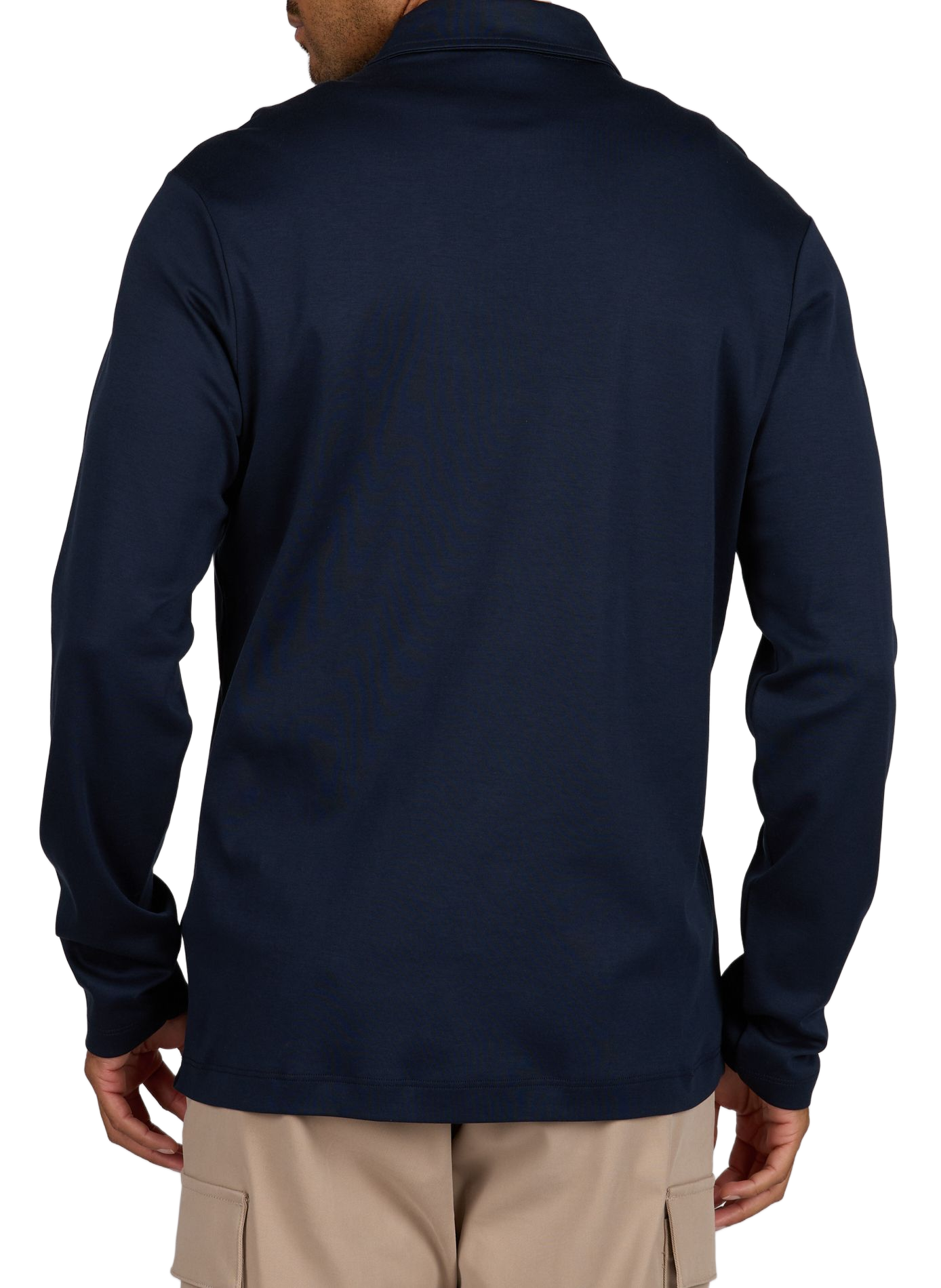 Straight fit long-sleeved cotton polo PAUL & SHARK Blue