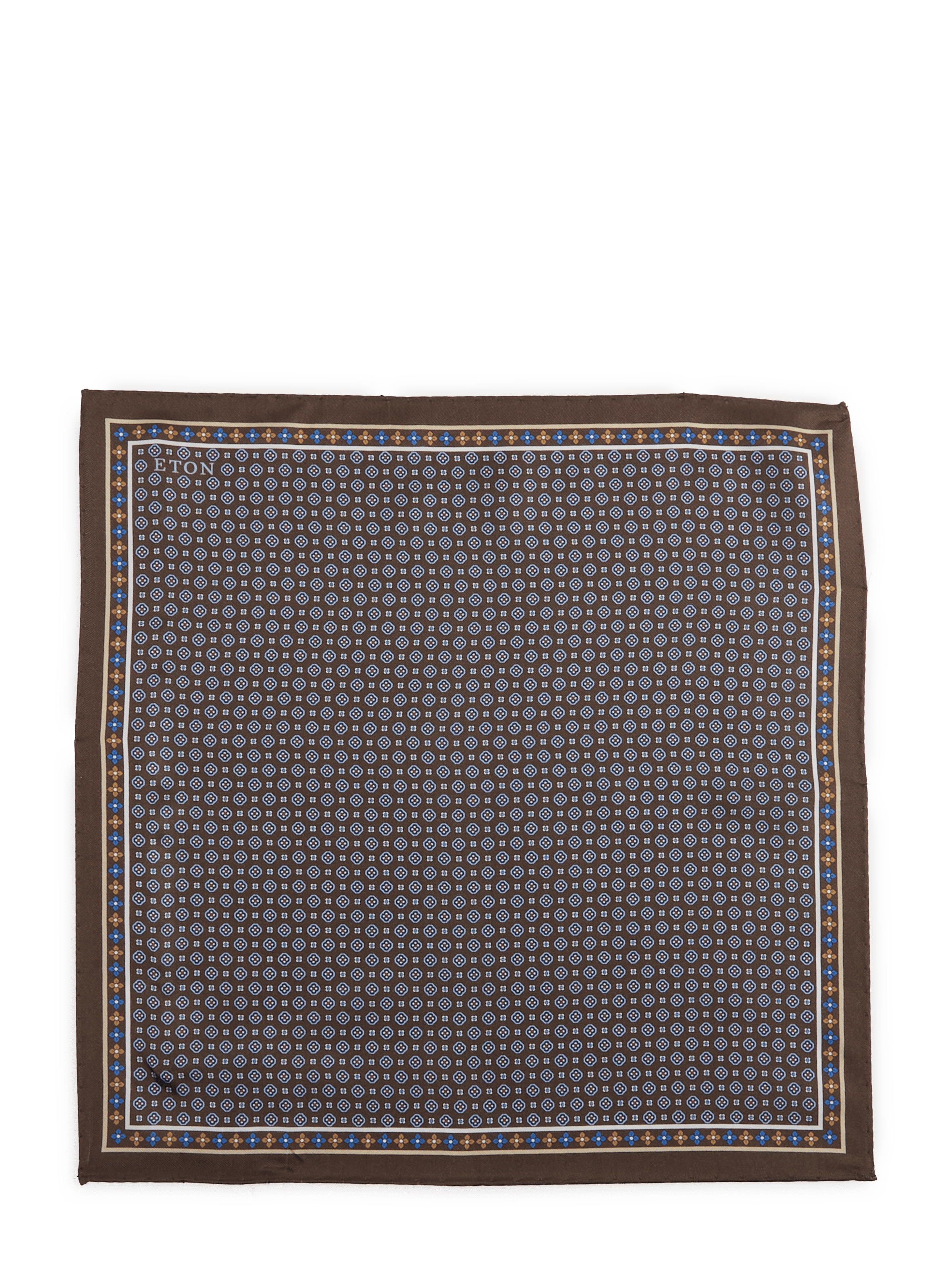 Printed silk clutch ETON Brown