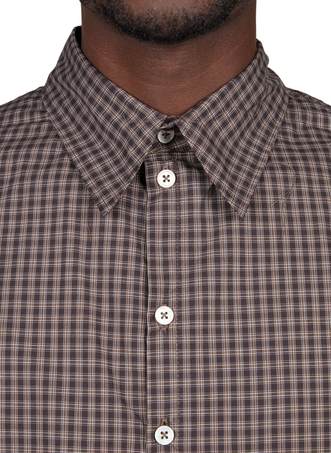 Straight checked shirt CAMIEL FORTGENS Brown