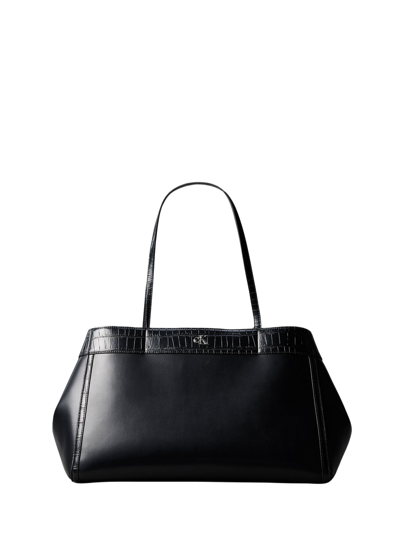 Crocodile-effect shoulder bag CALVIN KLEIN Black