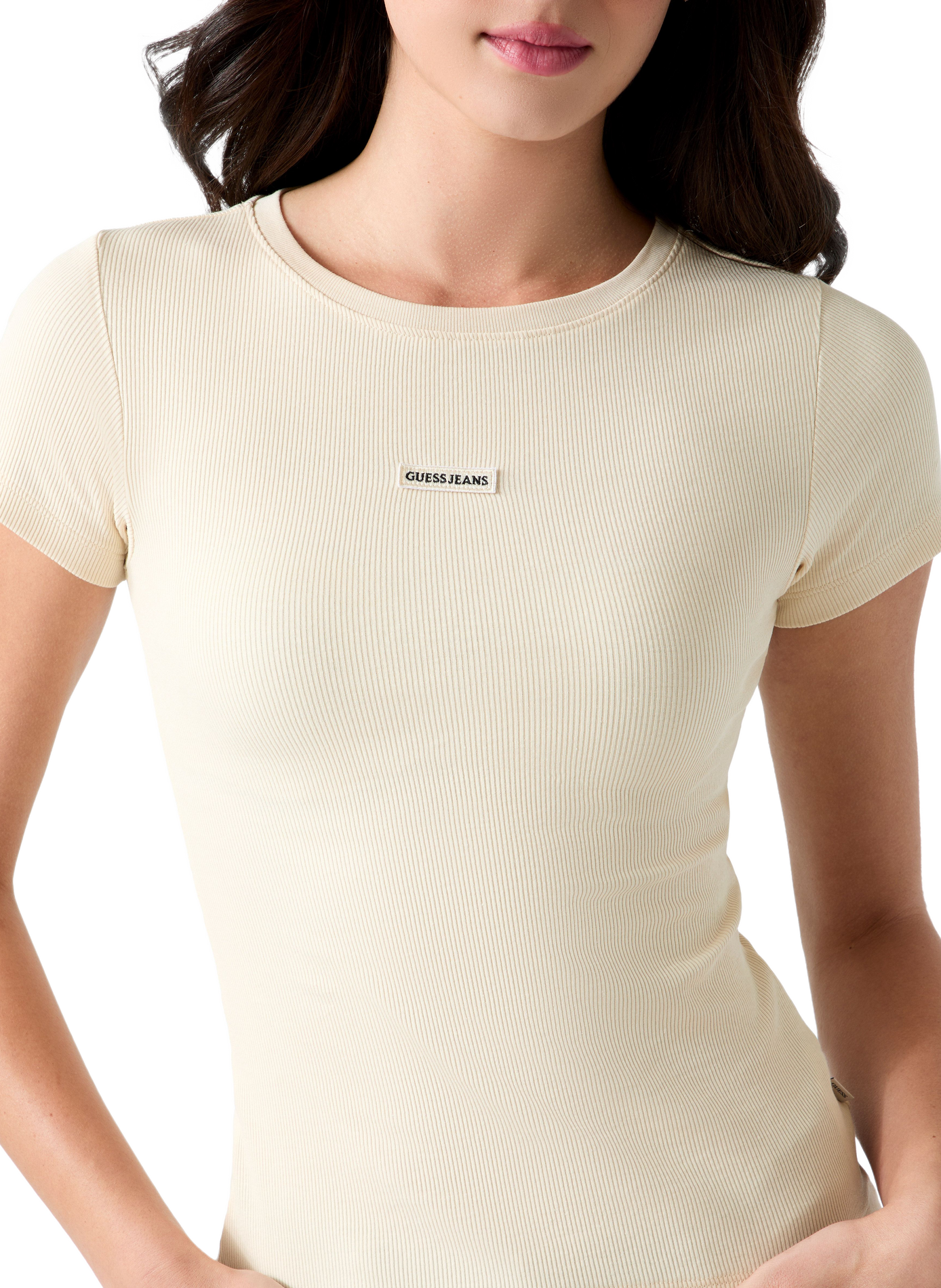 Logo cotton-blend T-shirt GUESS Beige