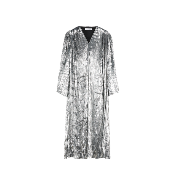 Balenciaga Pleated Lurex Midi Dress