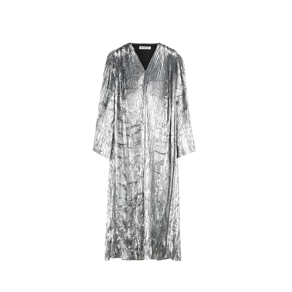 Robe midi en lurex plissé