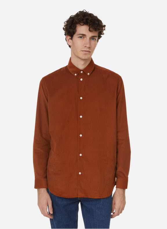 Chemise en velours côtelé Marron by AU PRINTEMPS PARIS AU PRINTEMPS PARIS Chemise en velours côtelé Marron