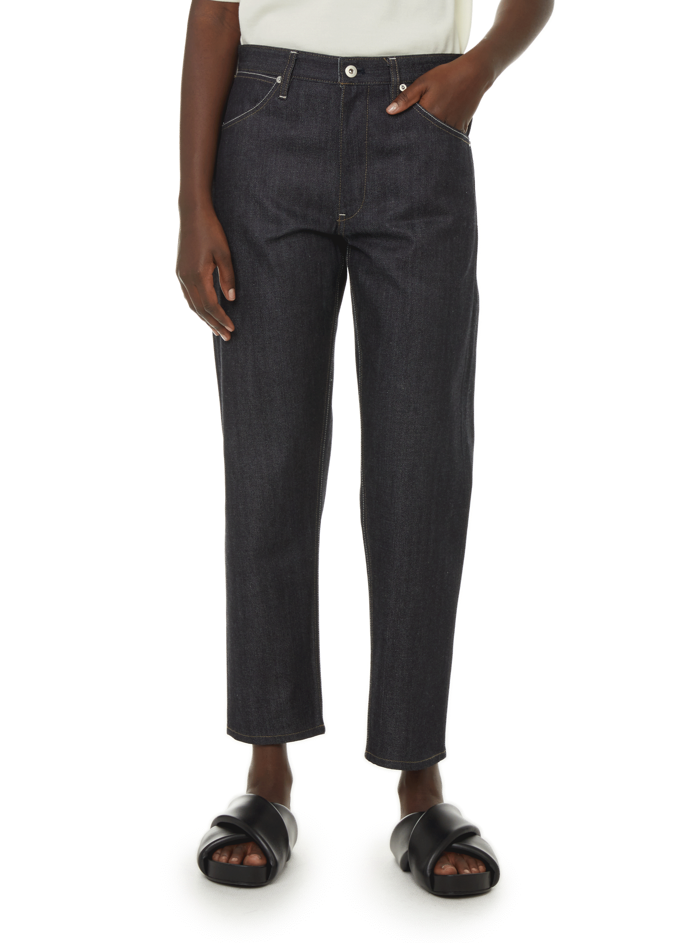 JIL SANDER Jean brut en coton Bleu