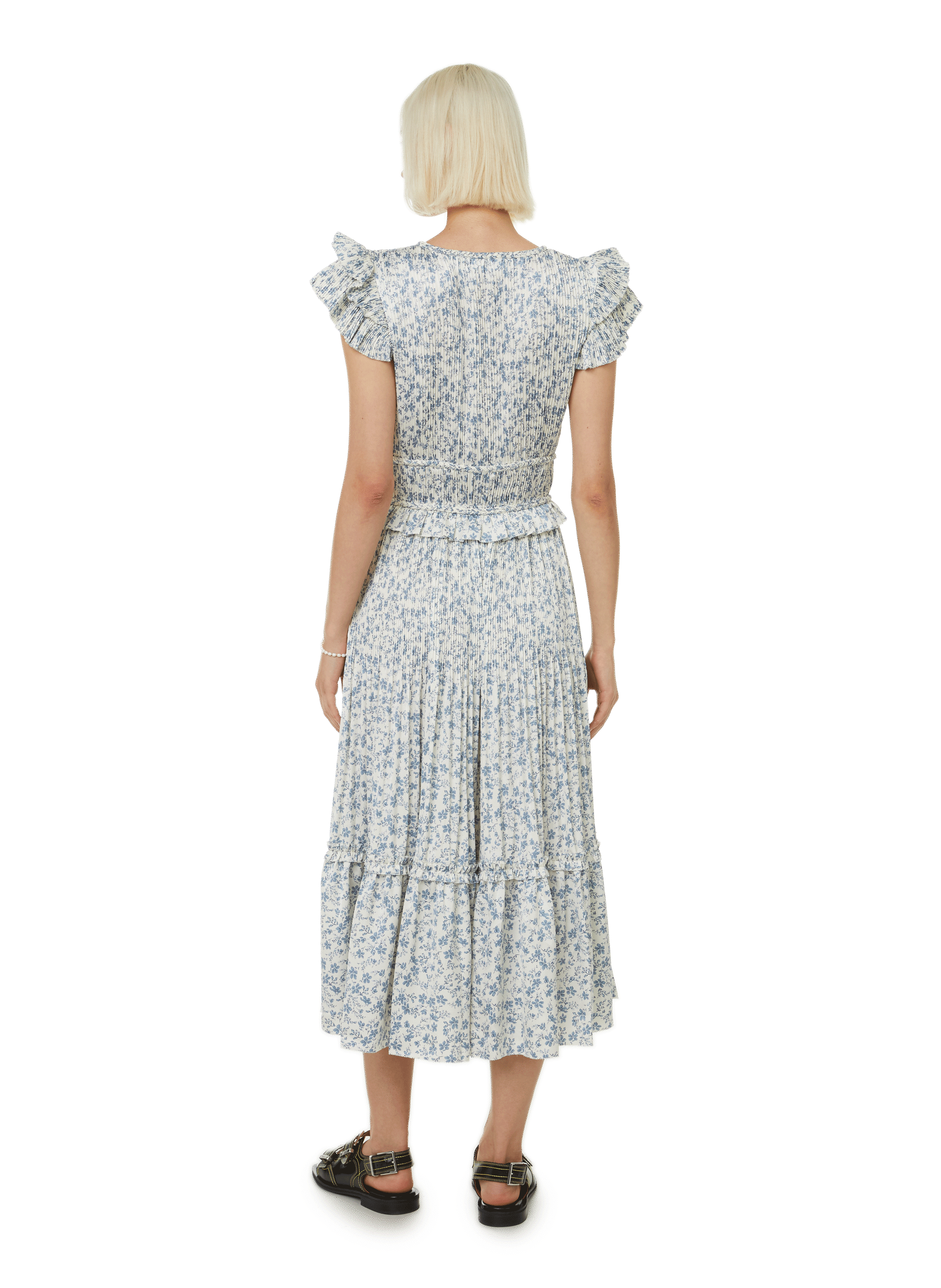 Pleated printed recycled polyester-blend dress POLO RALPH LAUREN Multicolour