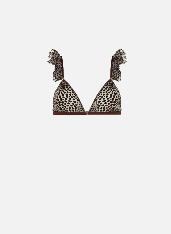 LE PETIT TROU Printed bra  Brown