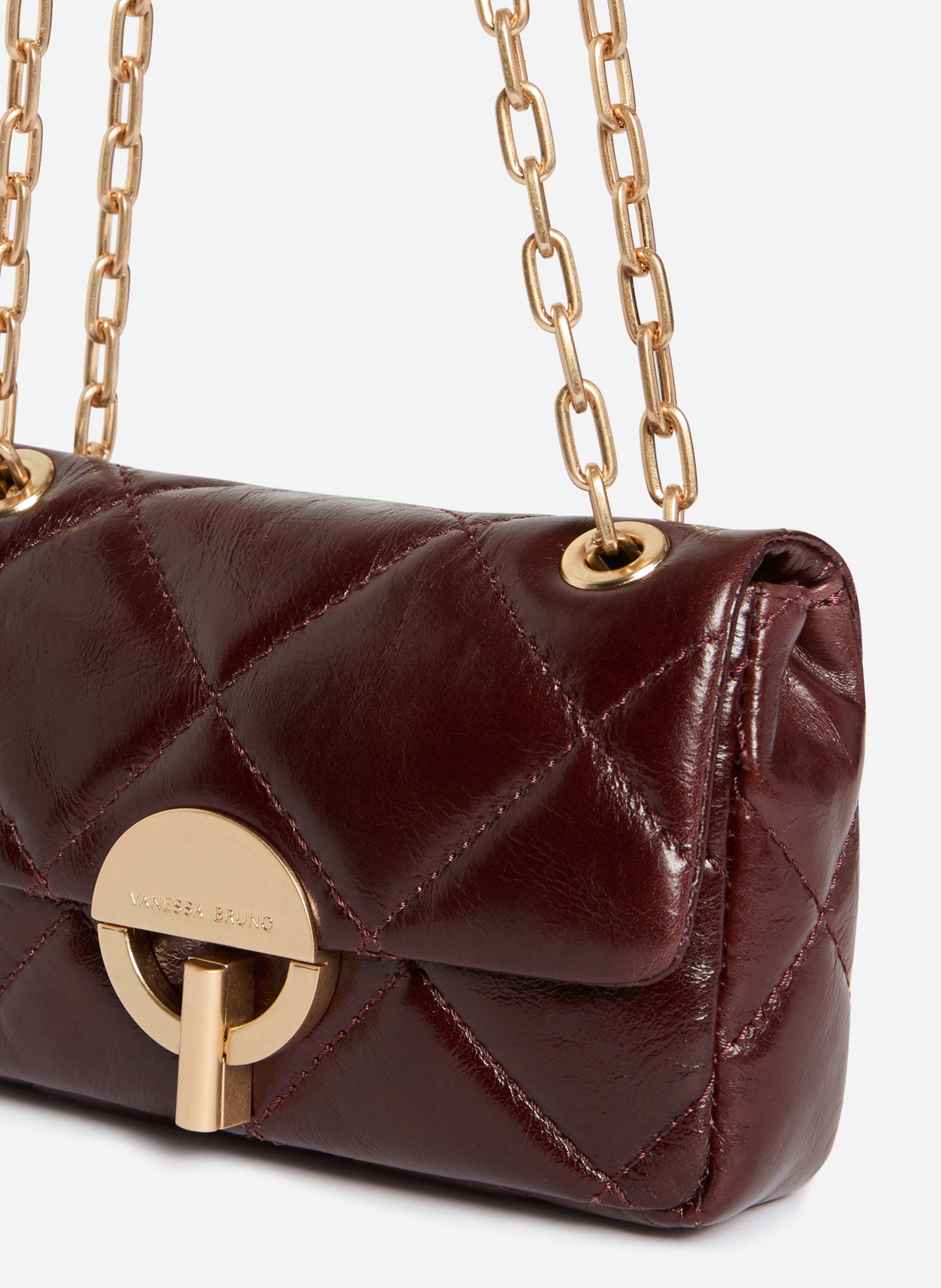 Petit sac moon en cuir VANESSA BRUNO Marron