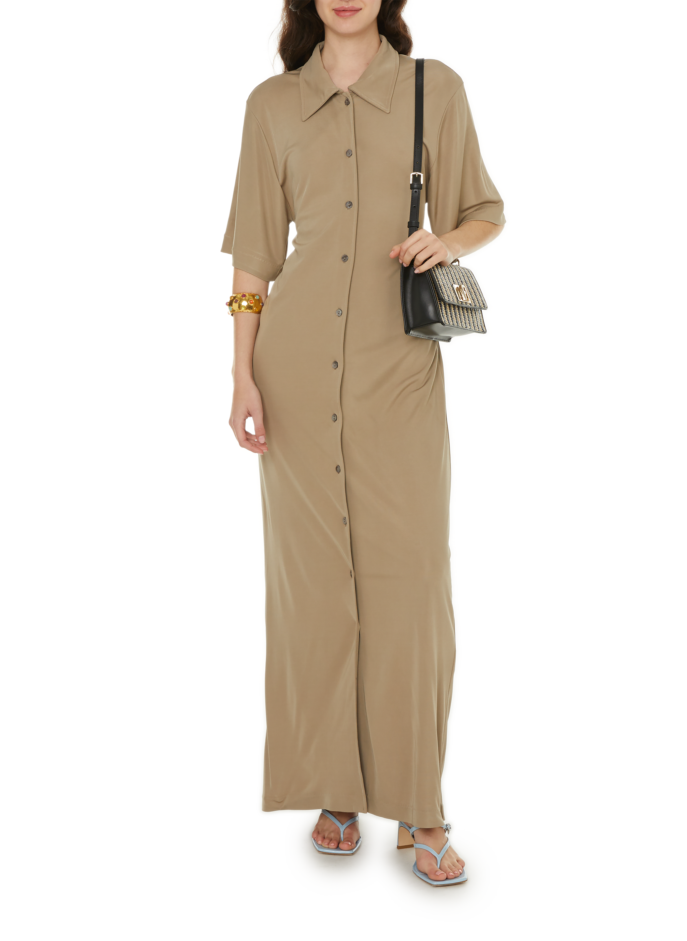 BITE STUDIOS Robe longue dos nu Vert