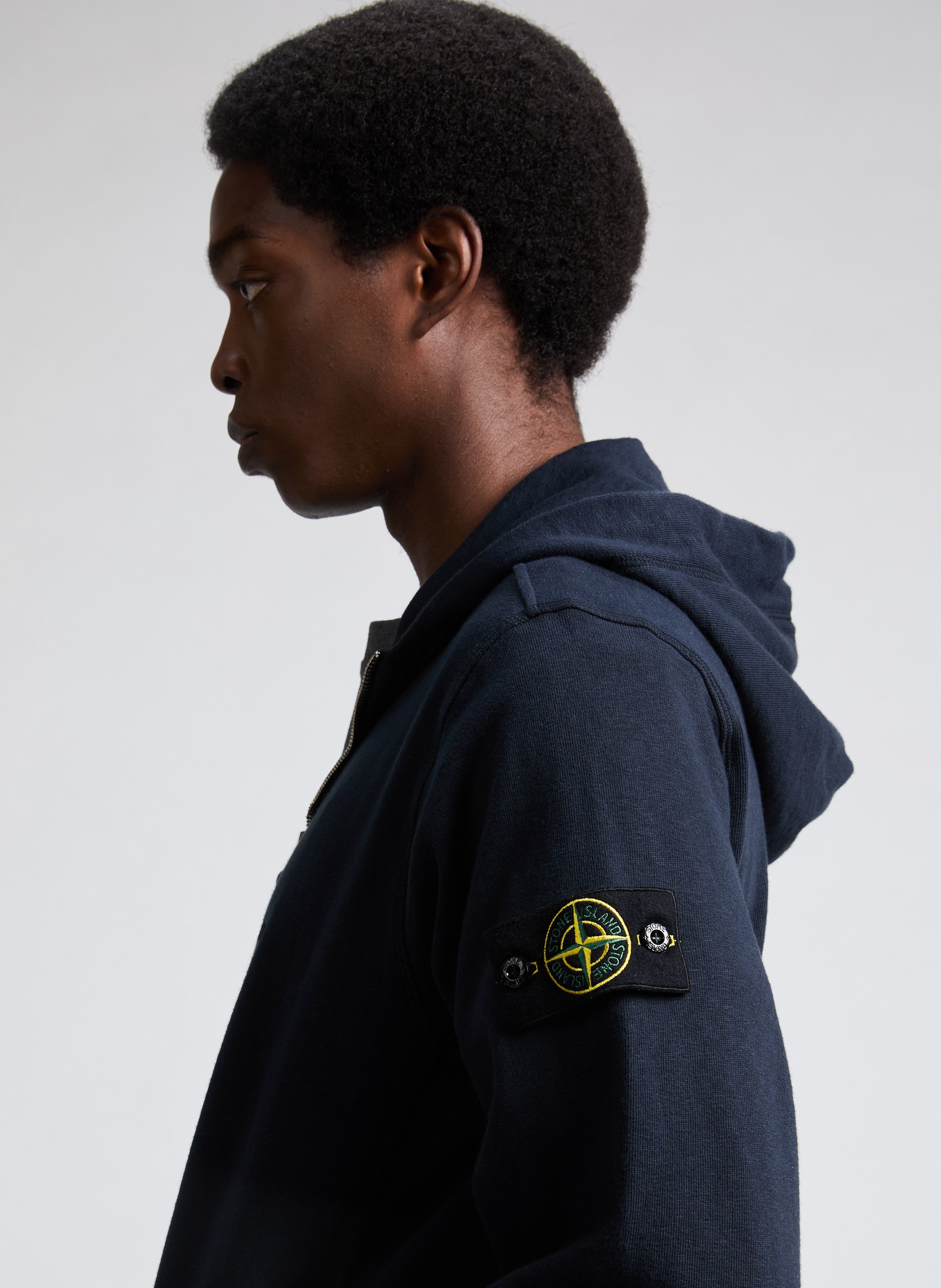 Cotton zip-up hoodie  STONE ISLAND Blue