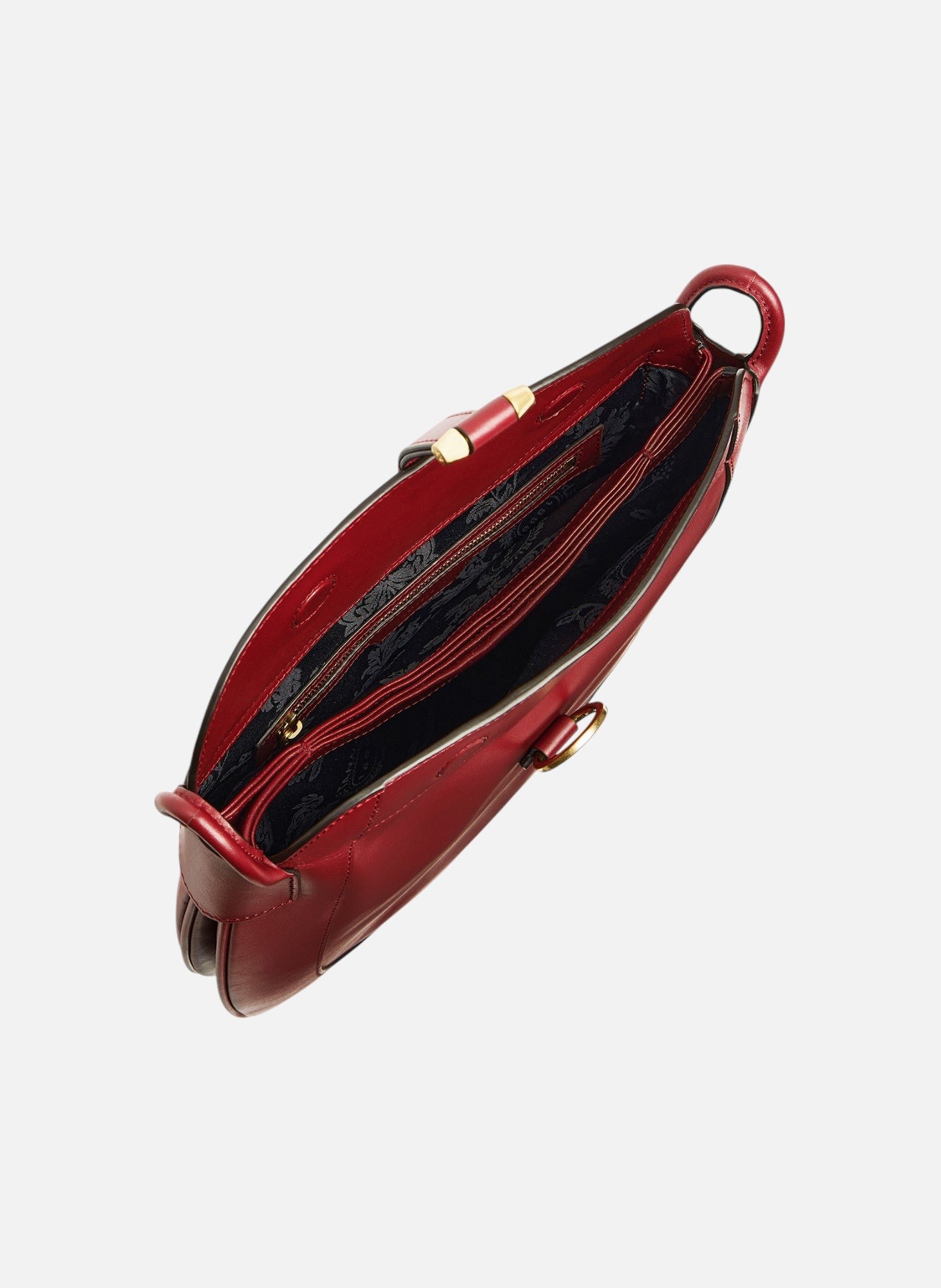 Grand sac bandoulière pia en cuir lisse LE TANNEUR Rouge