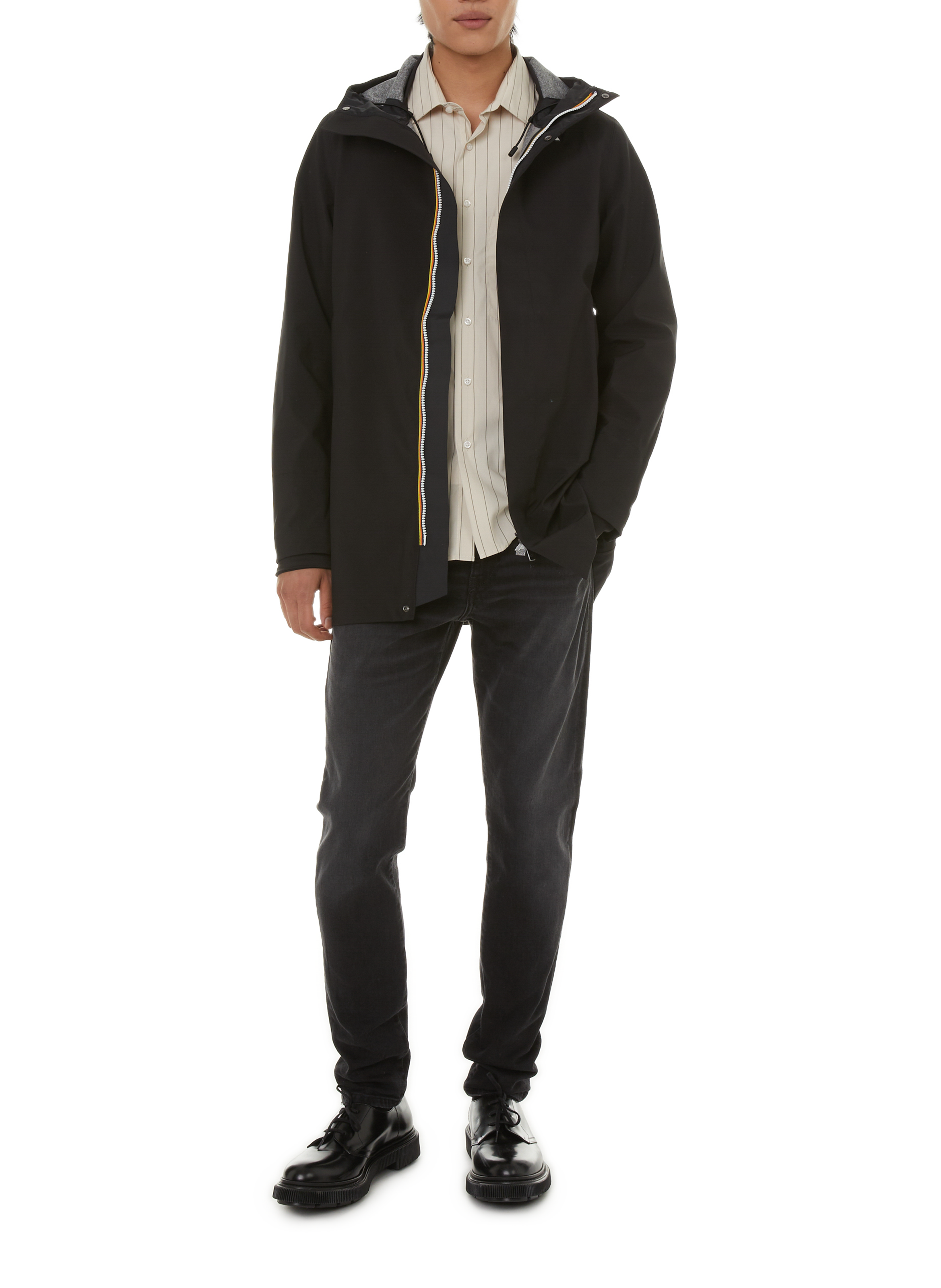Veste droite à capuche  K-WAY Noir