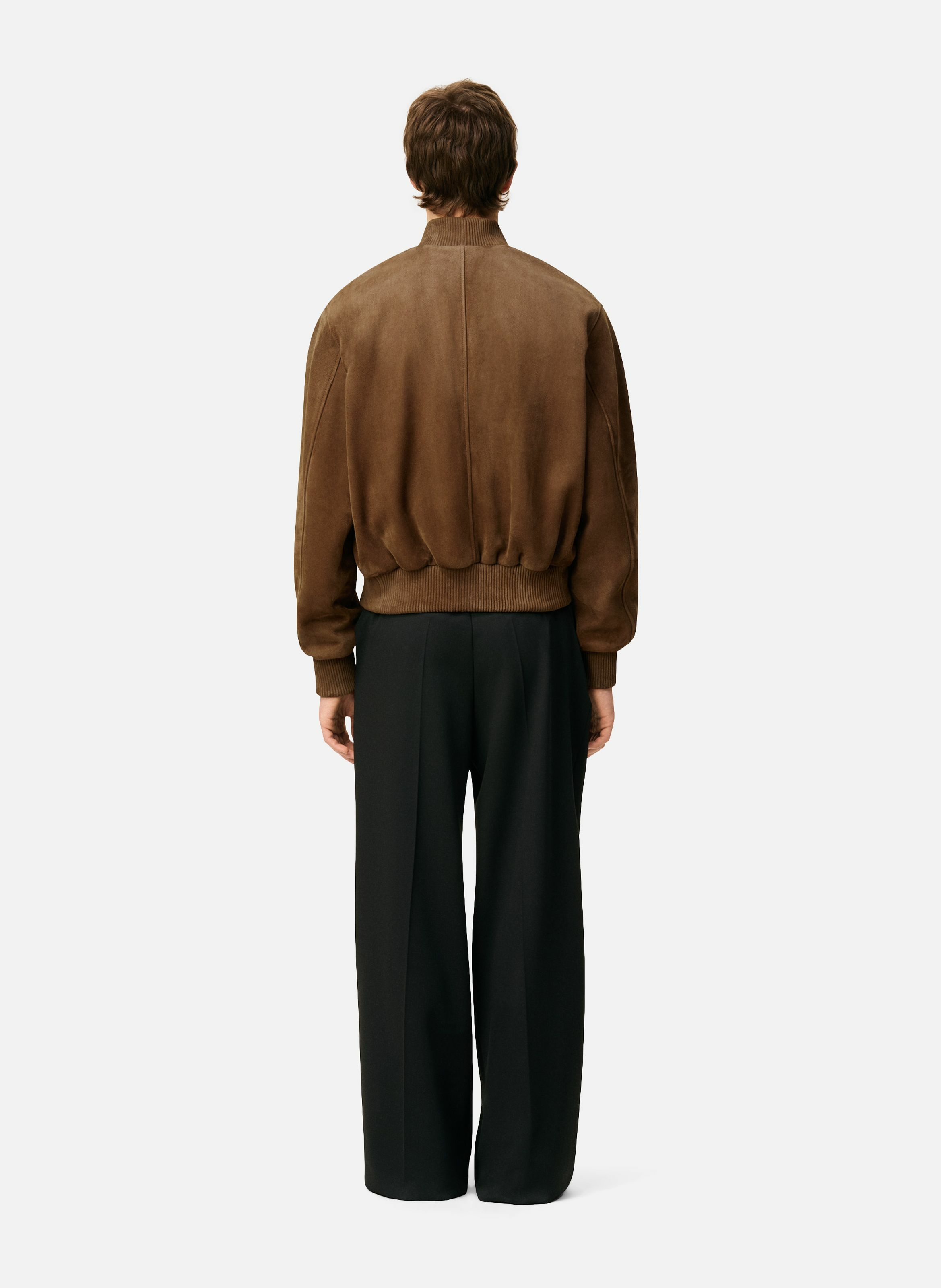 Veste  zippée en cuir AMI PARIS Marron