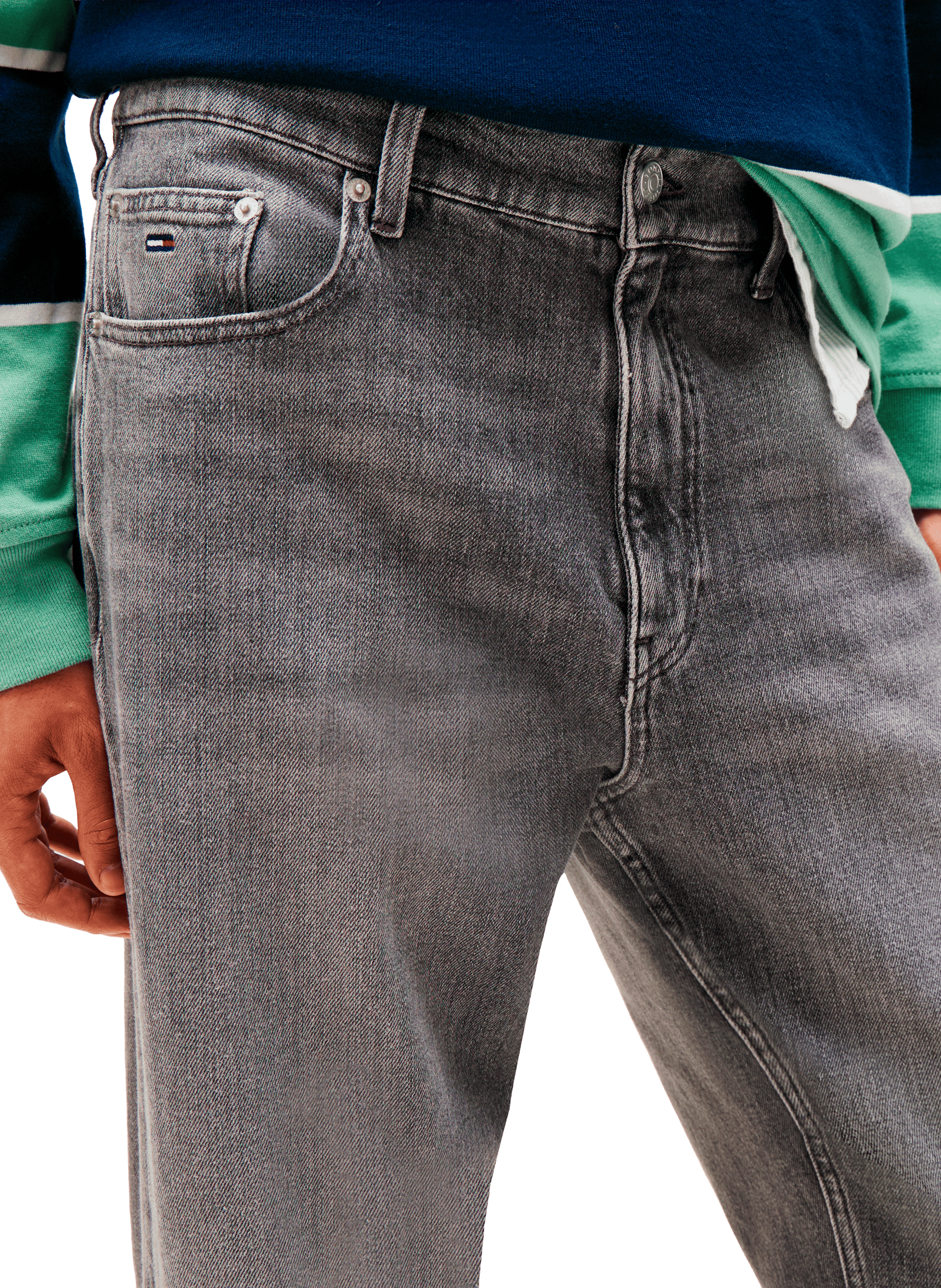 Straight-leg jeans in blended cotton TOMMY HILFIGER Grey