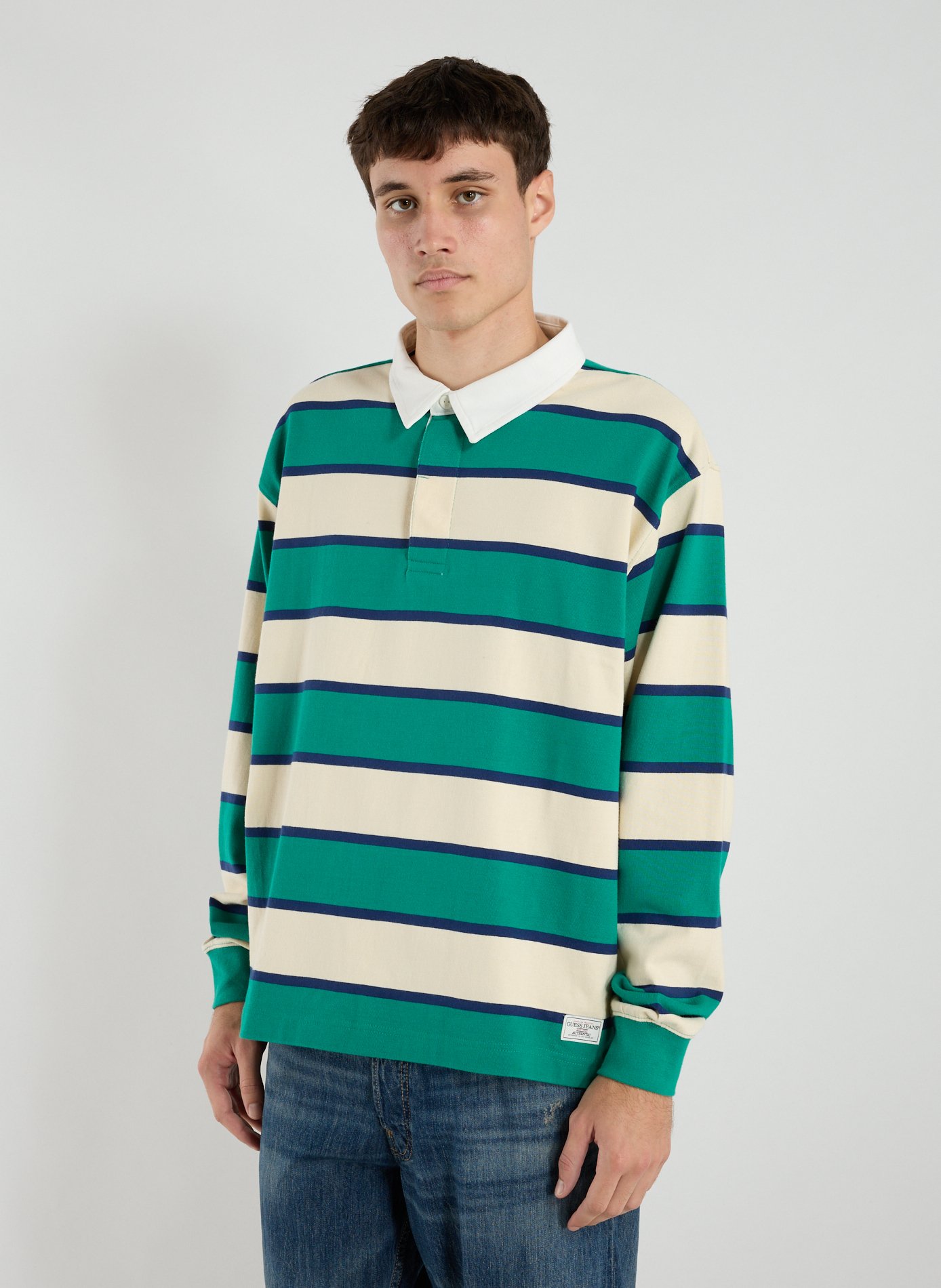 GUESS Long sleeve polo shirt Green