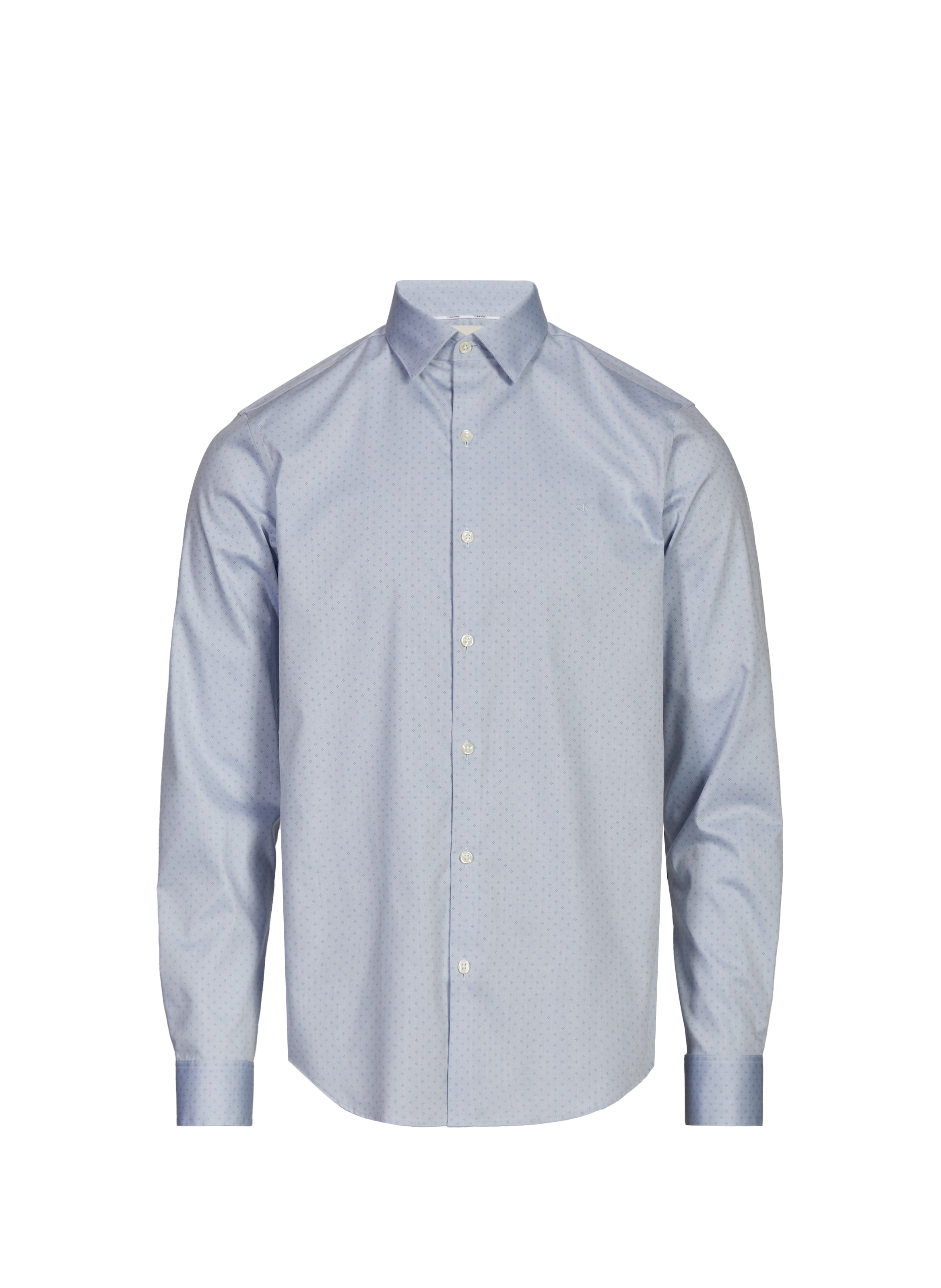 CALVIN KLEIN Slim cotton-blend shirt Blue