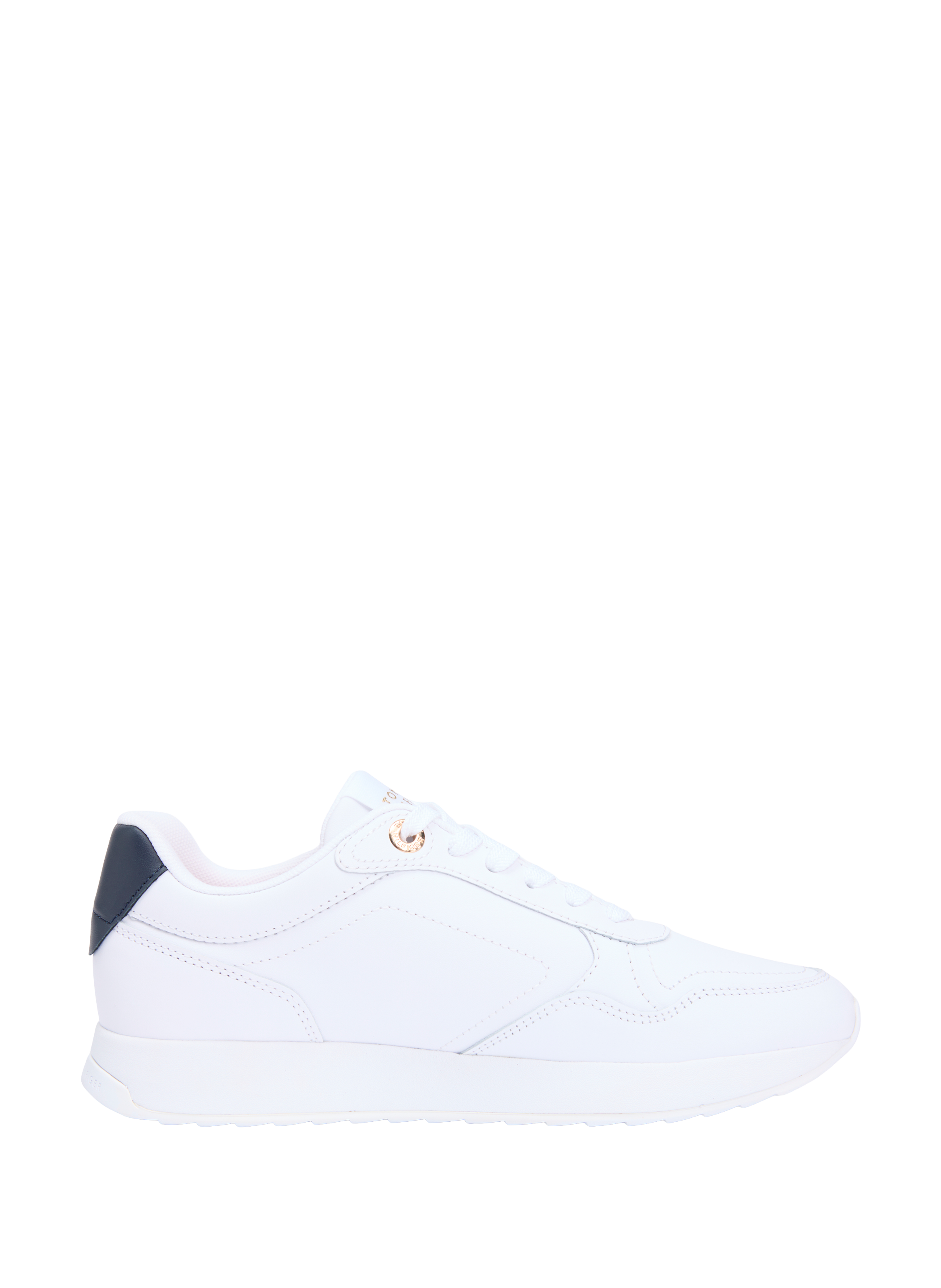 Low lace-up leather sneaker TOMMY HILFIGER White