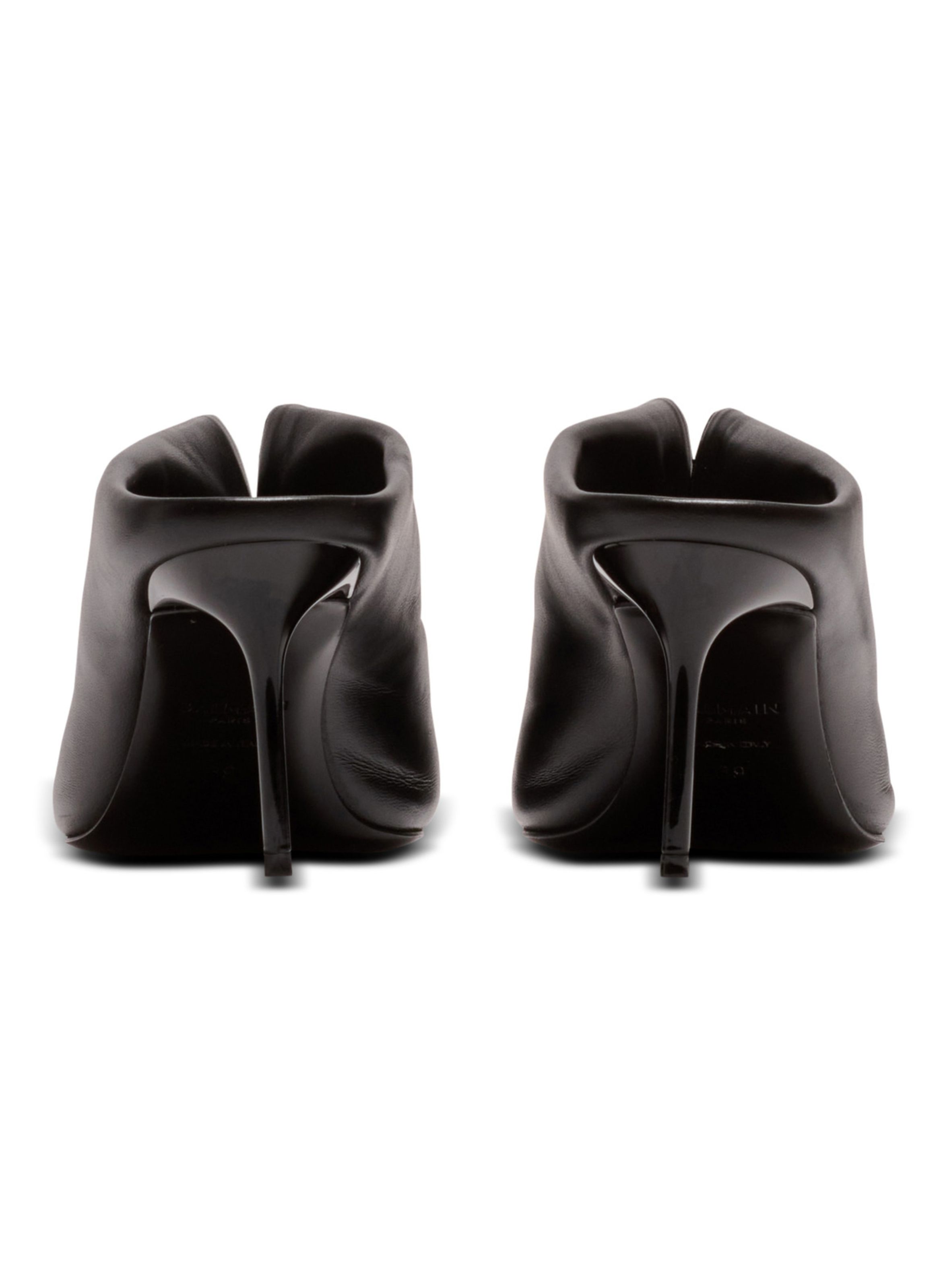 Mules en cuir d’agneau avec piercing à l’avant BALMAIN Noir