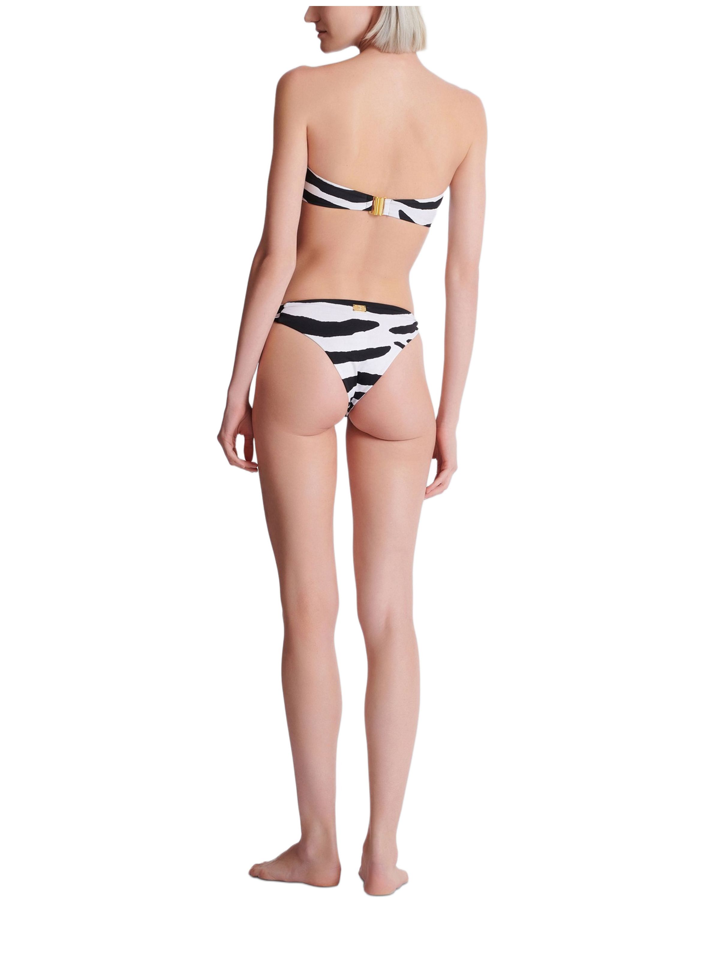 Maillot de bain 2 pièces zébré BALMAIN Noir