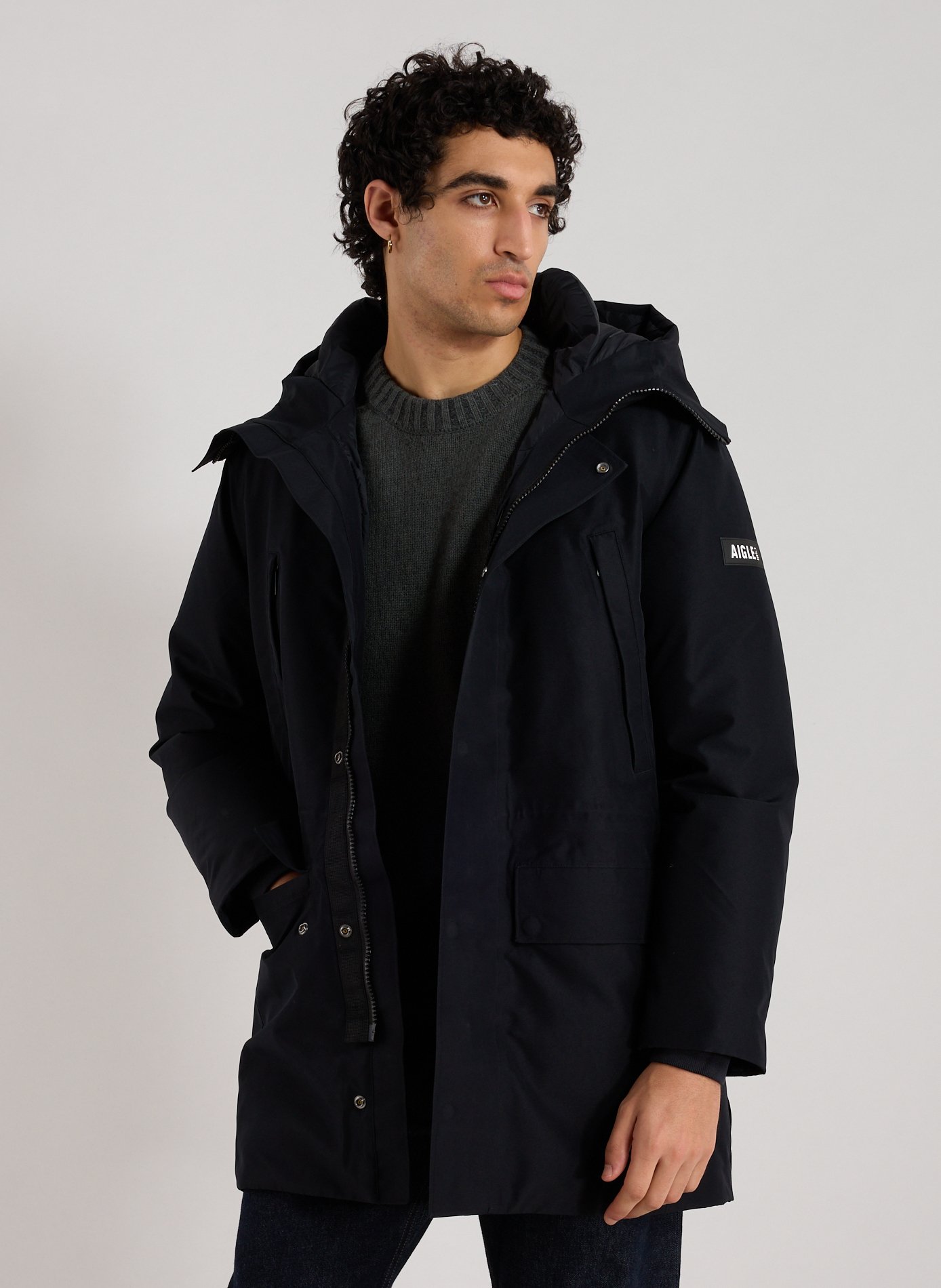 AIGLE Hooded jacket Black