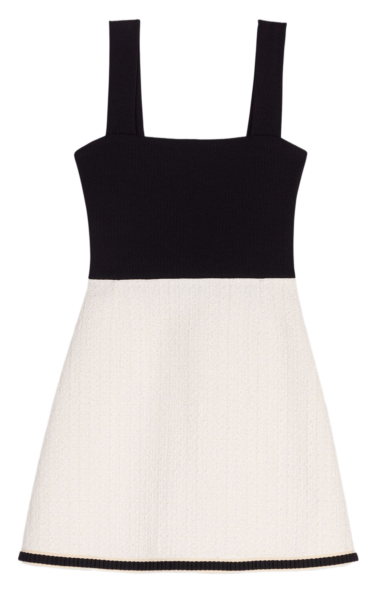 Robe courte col carré en coton mélangé MAJE Beige