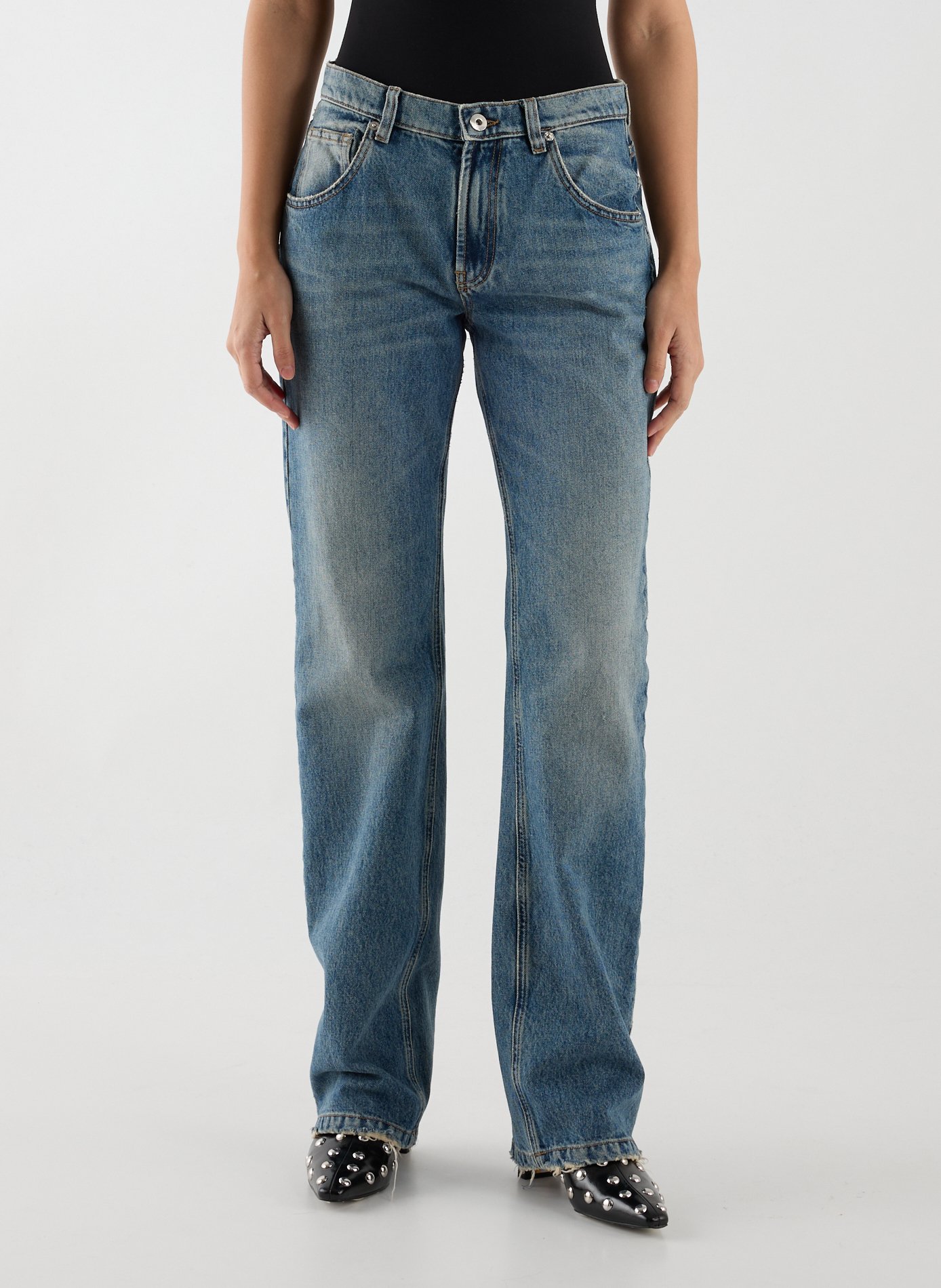 Straight cotton jeans BLUMARINE Blue