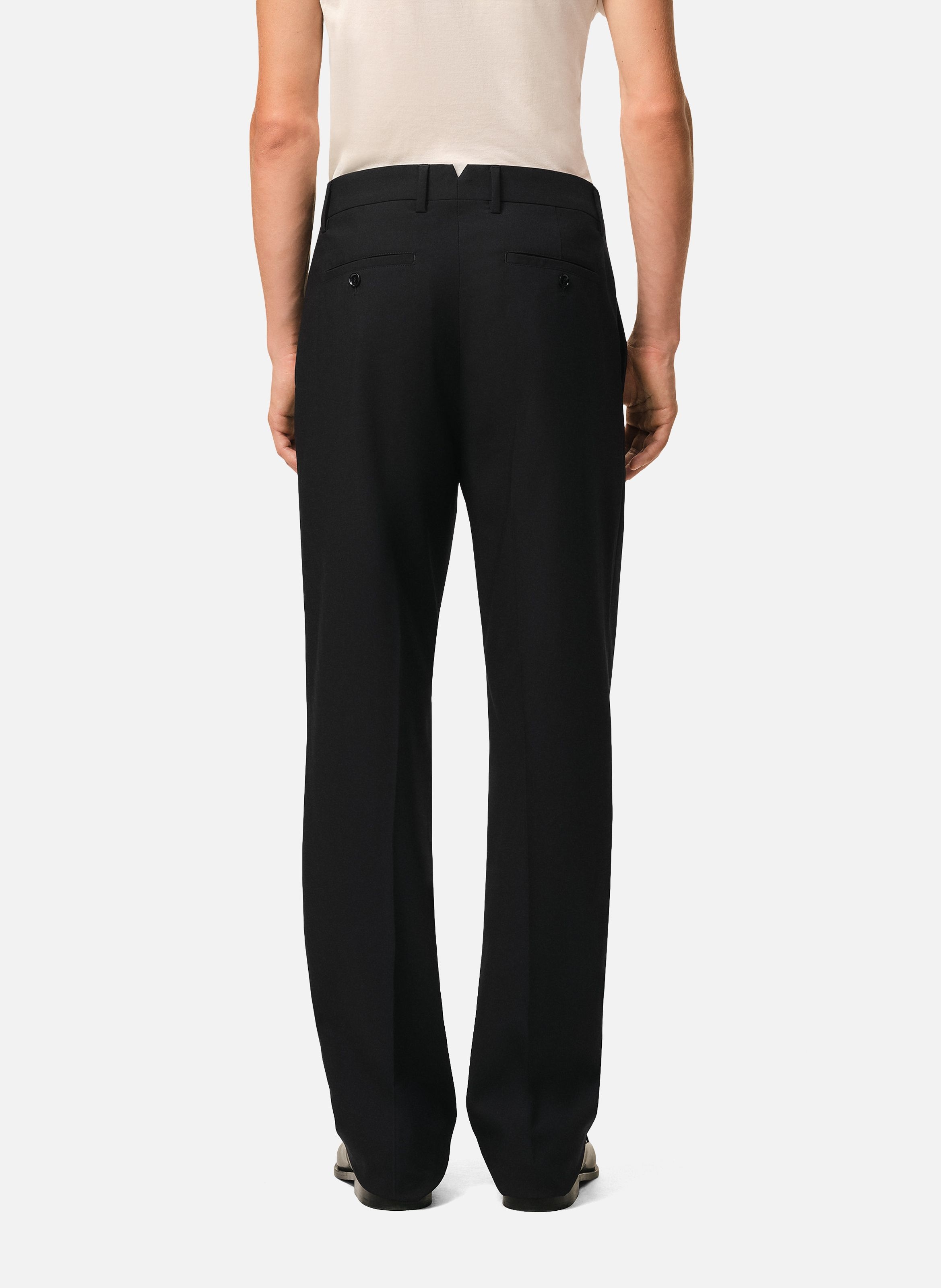 Pantalon droit en laine AMI PARIS Noir